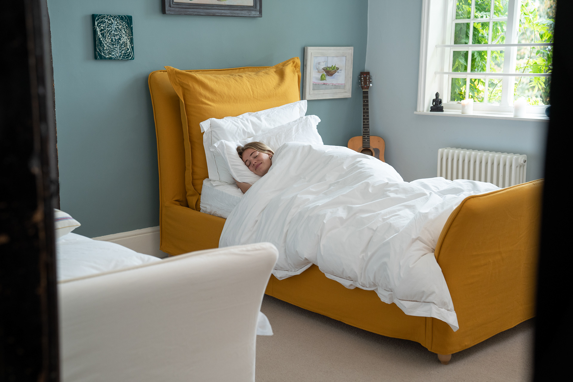 Customer Own Fabric - Song Pillow Edge Single Bed