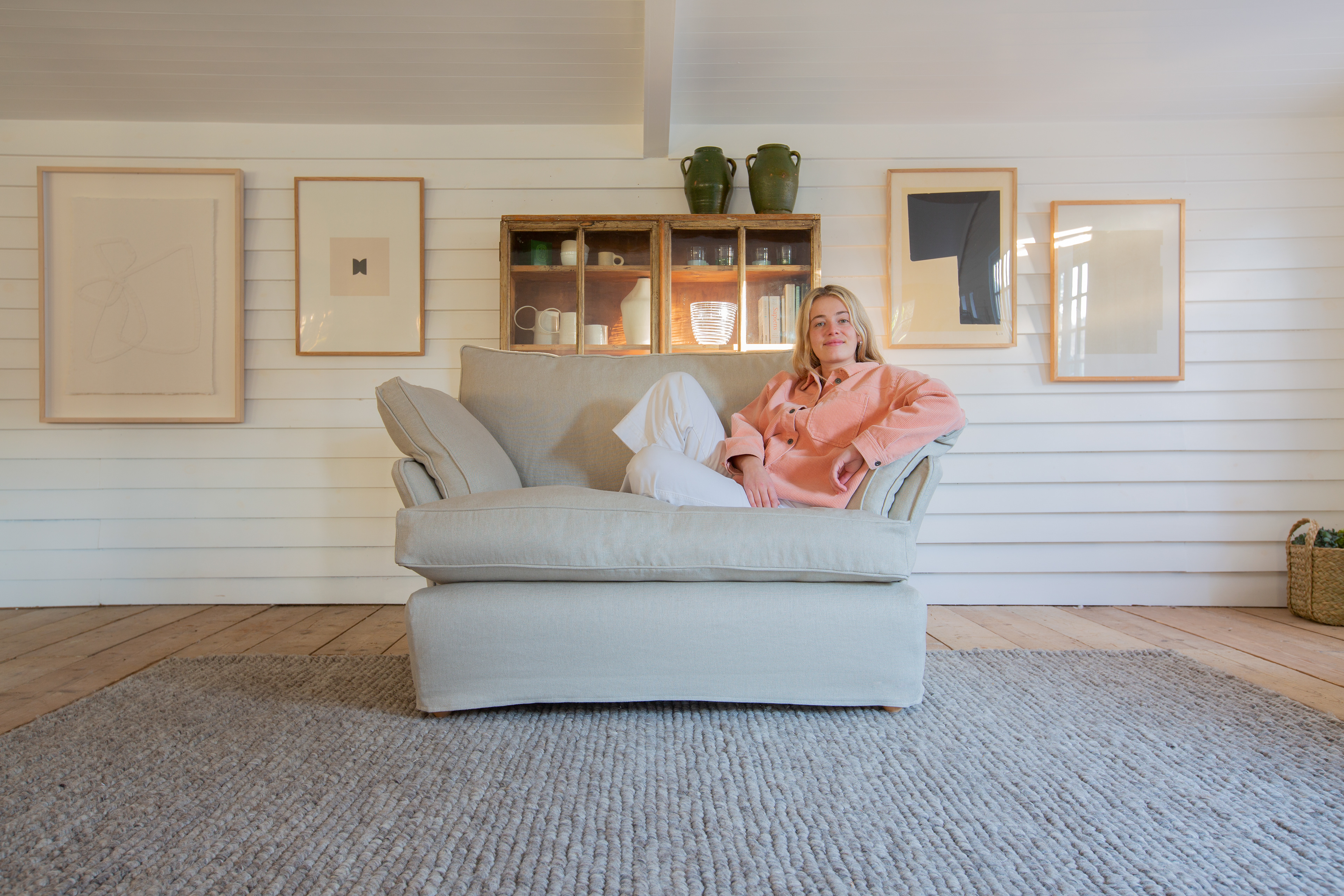 Jasper 100% Linen - Otter Box Edge Love Seat
