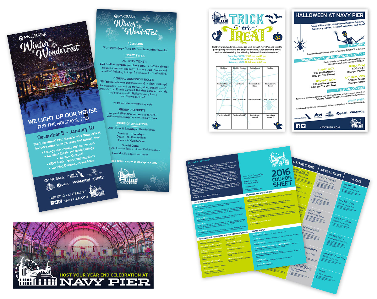 Materials for Navy Pier Holiday Events.