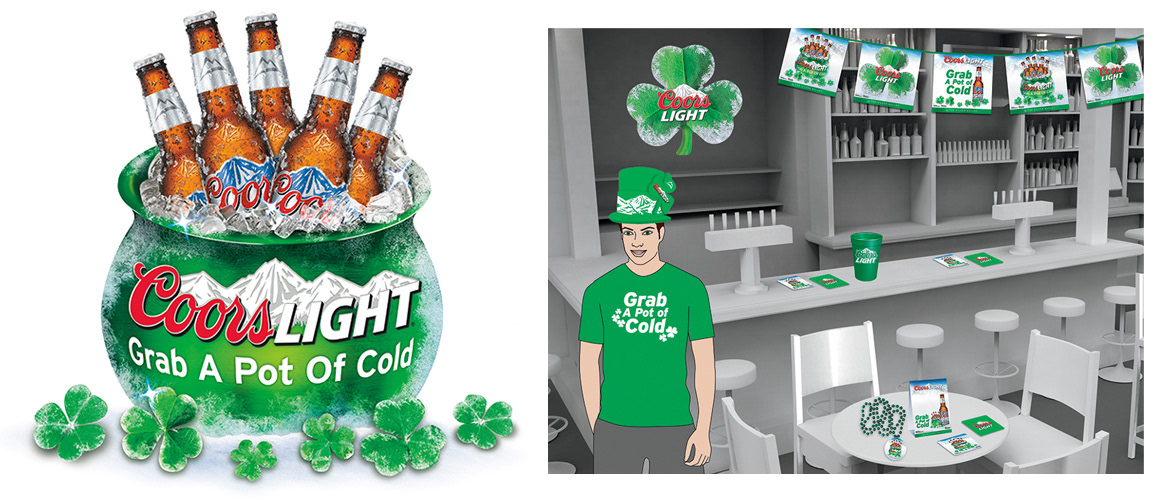 Coors Light St Patrick’s Day 2014 Key Visual  |  POS and Merchandise Design.