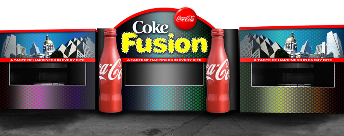 Concept for Coke Fusion – A Levy Restaurants Concession Stand.