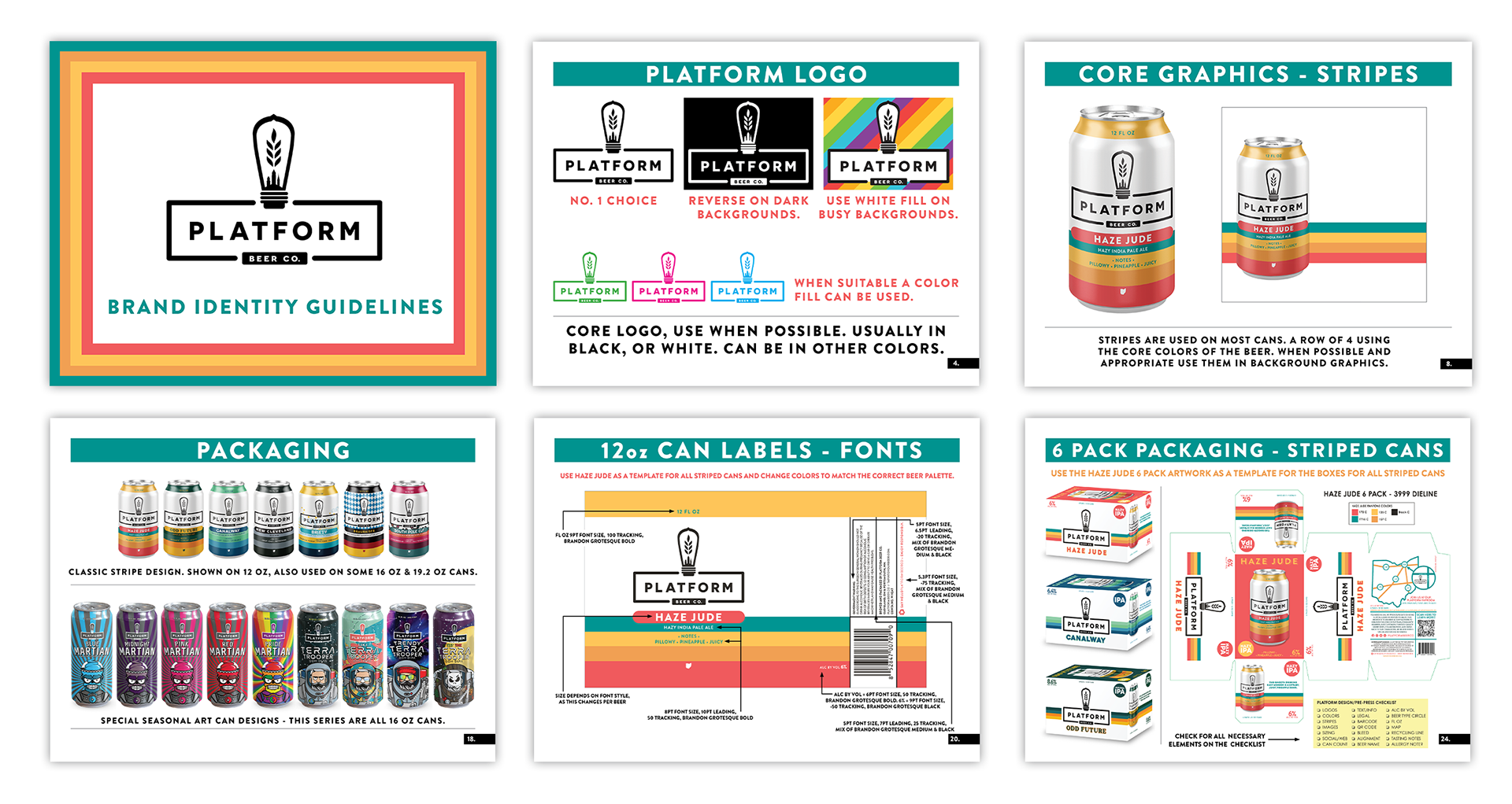 Brand Identity Guideines for Platform Beer Co. - A Craft Beer company based out of Cleveland, Ohio.