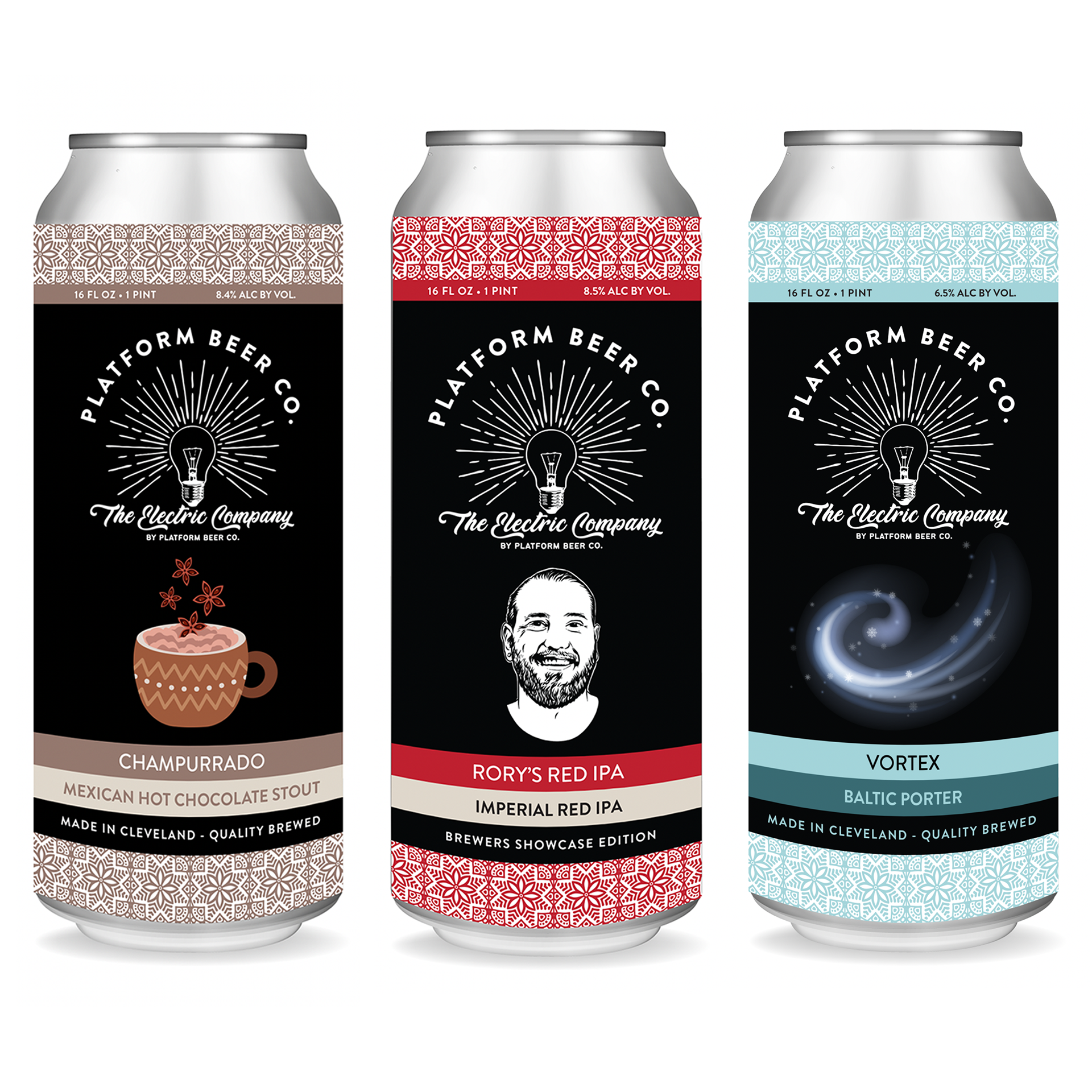 Limited Edition Beer Can Label Design for the Electric Company Beers by Platform Beer Co. Special Metallic Finish.