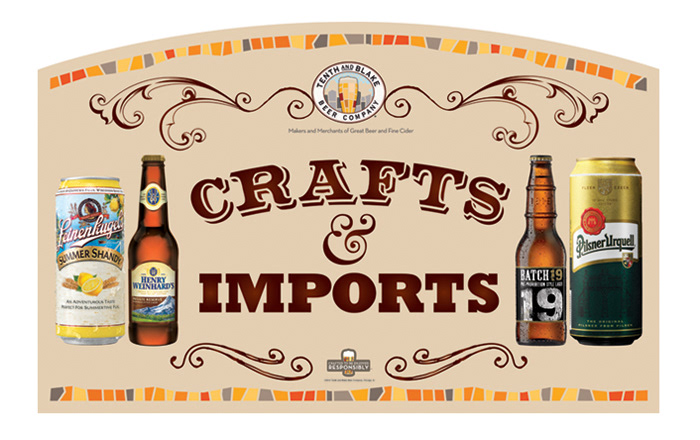 Sign for Tenth & Blake Crafts & Imports.