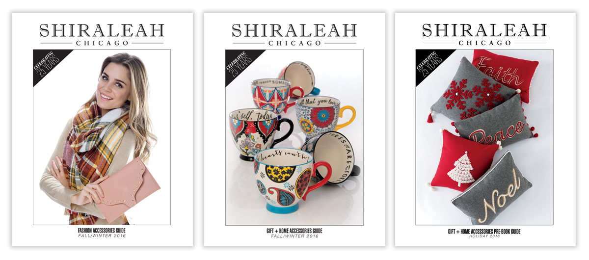 Various Covers from Shiraleah Chicago Catalogs. Design and Layout of two seasons a year from 2016 - 2020.
