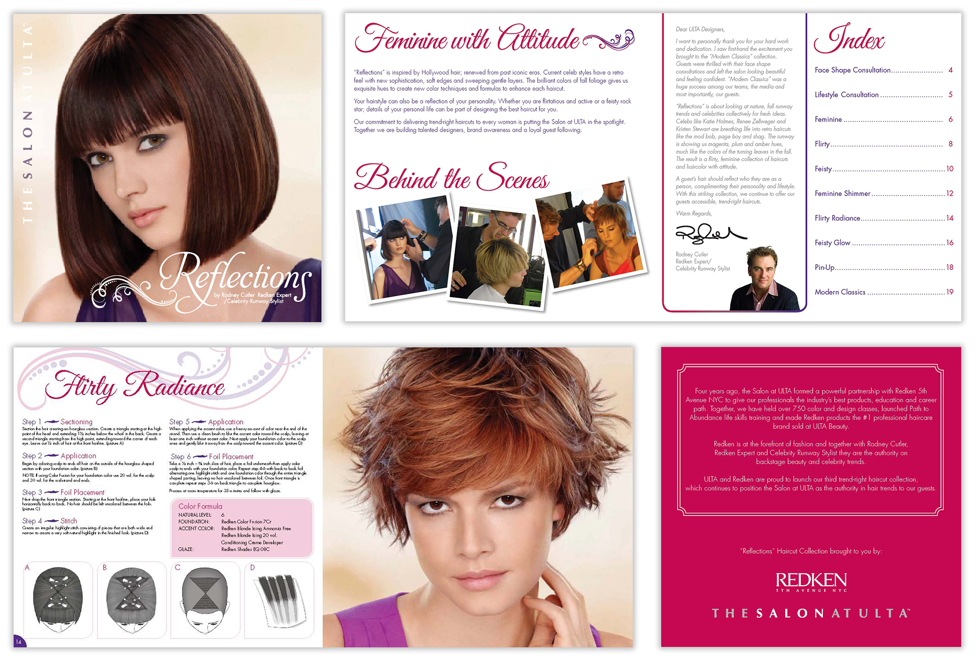 Example spreads from the ULTA Salon Training Guides that I designed from from 2009–2013.