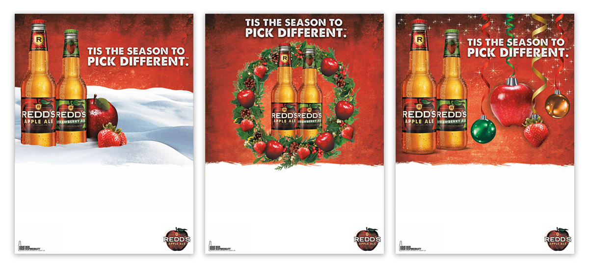 Concepts for Redd’s Holiday POS Posters.