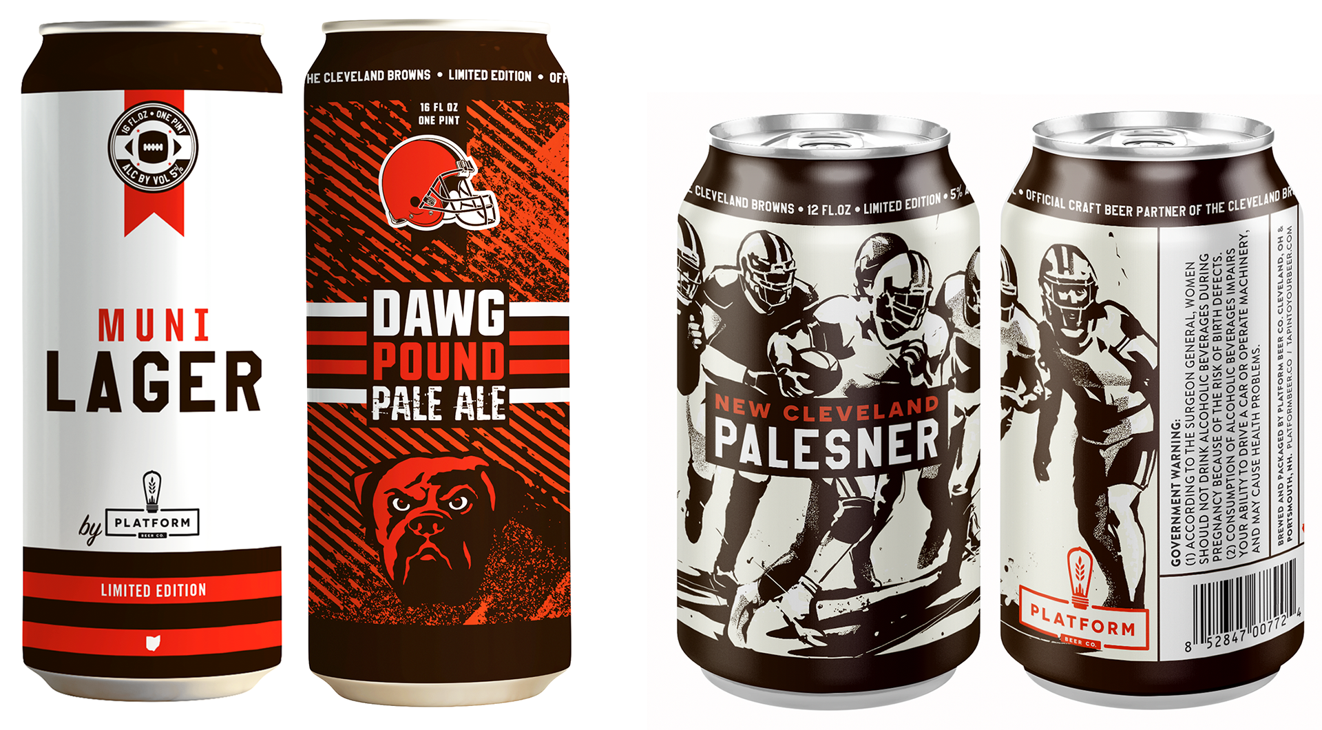 Various Beer Can Designs for Platform Beer Co.