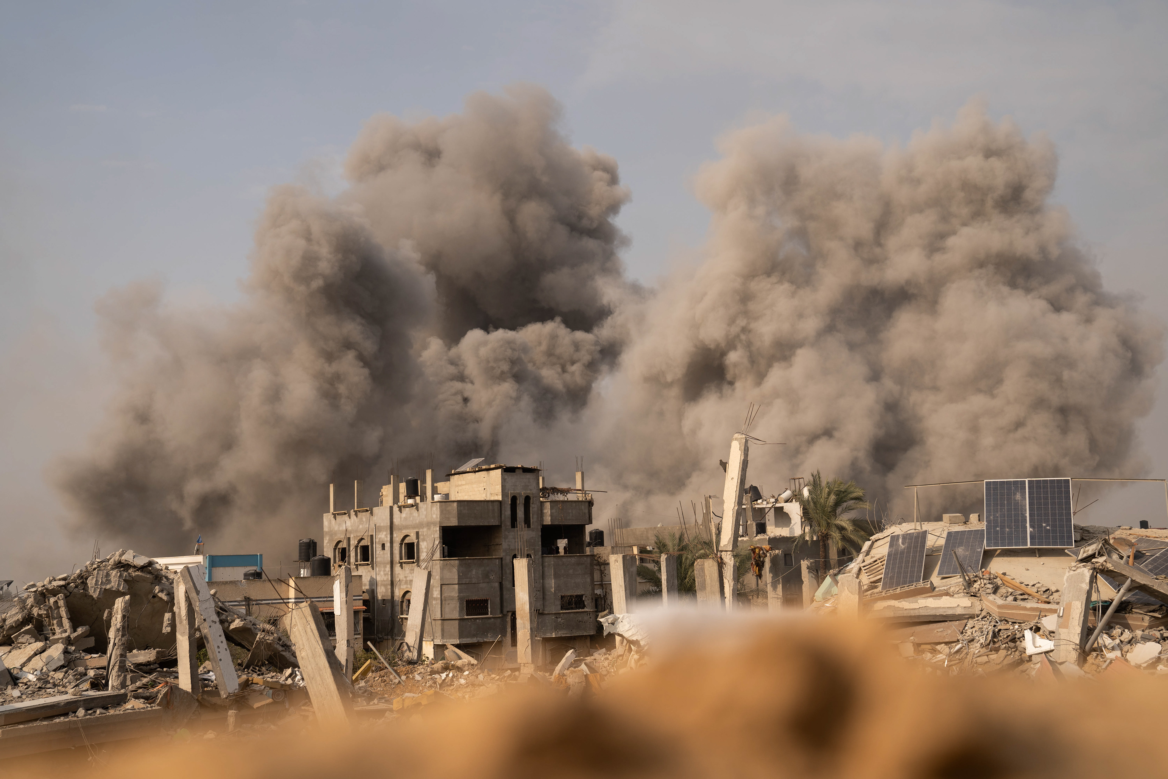 Airstrikes "softening" a target before the arrival of ground forces.