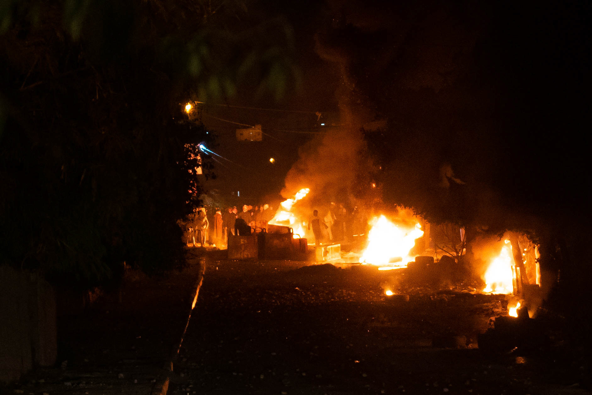 Violent protest in the village of Burka, December 2021.