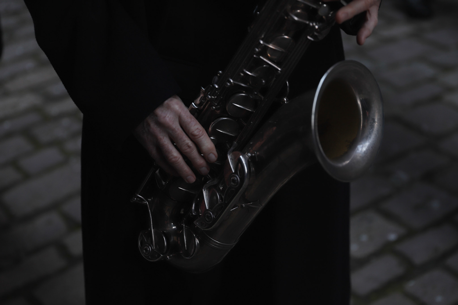 A member of the Holy Week Brotherhoods marches the Silent Procession and Holy Sepulchre of the Recumbent Christ on Good Friday in Hondarribia, Gipuzkoa, Basque Country, Spain, April 08, 2023.