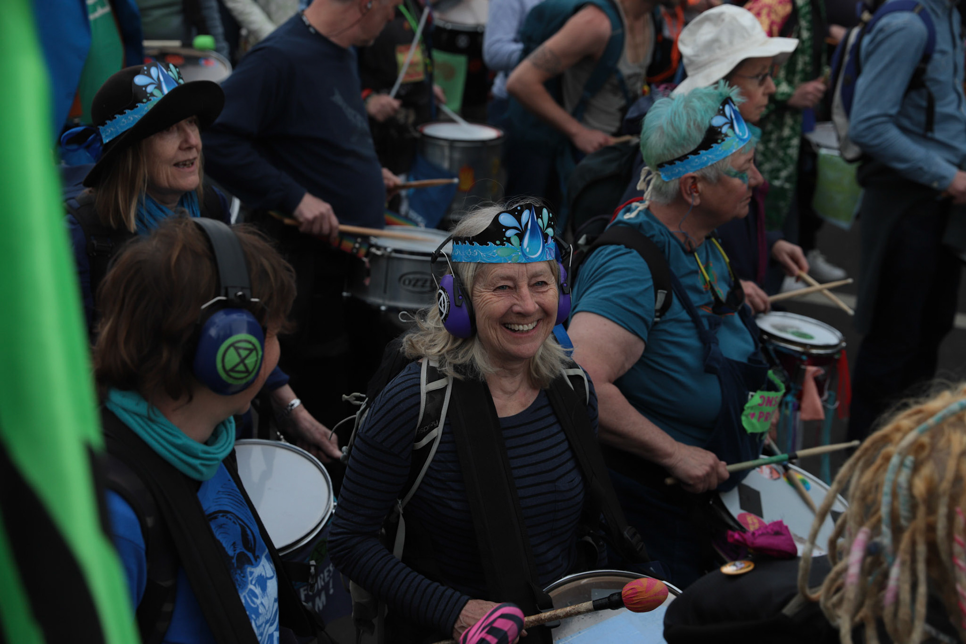 People participate in 'The Big One' protest and march organized by Extinction Rebellion in Central London, Britain, April 22, 2023.
