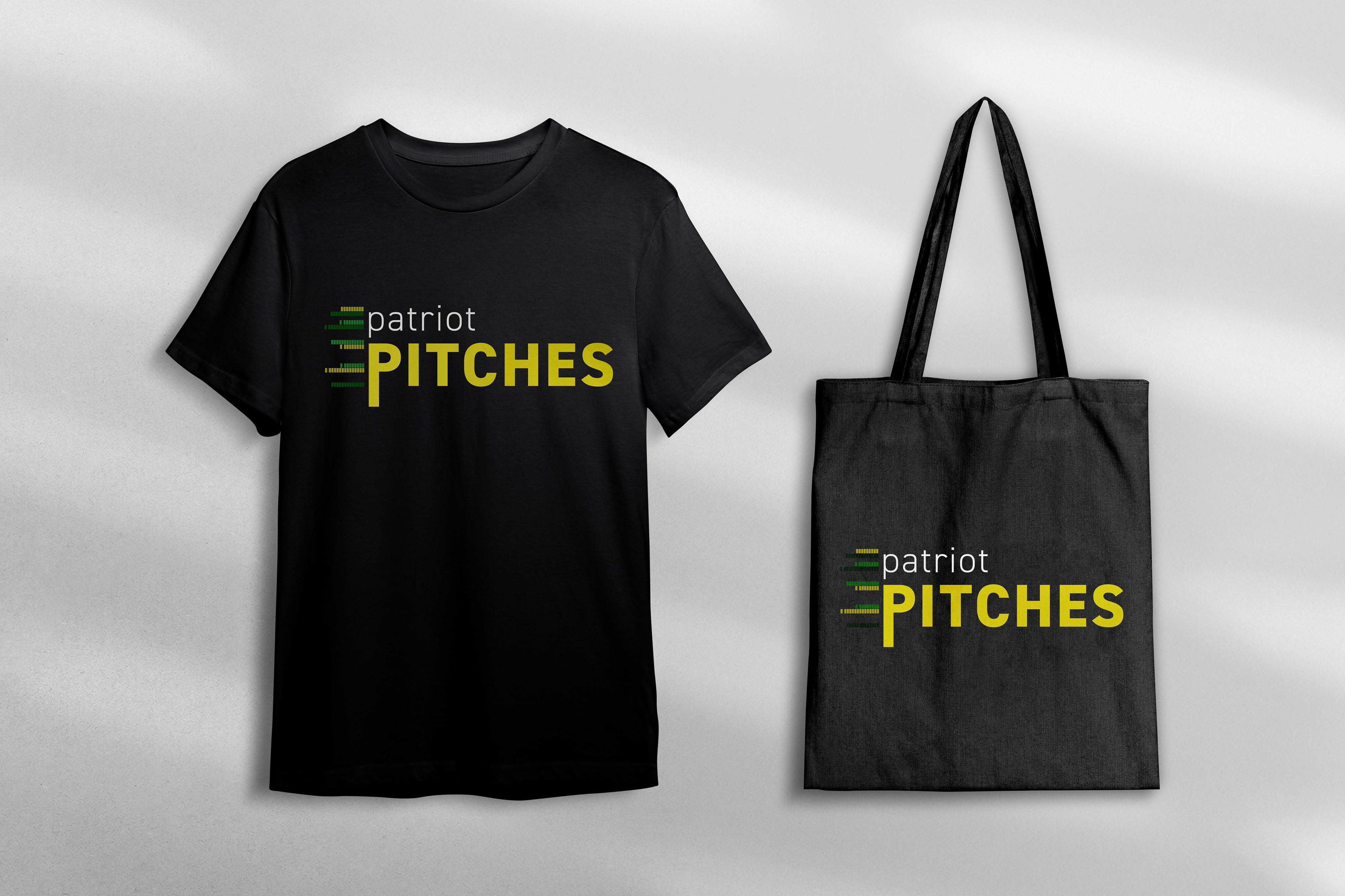 New rebrand for Acapella group Patriot Pitches. The shirt was used for club fairs!