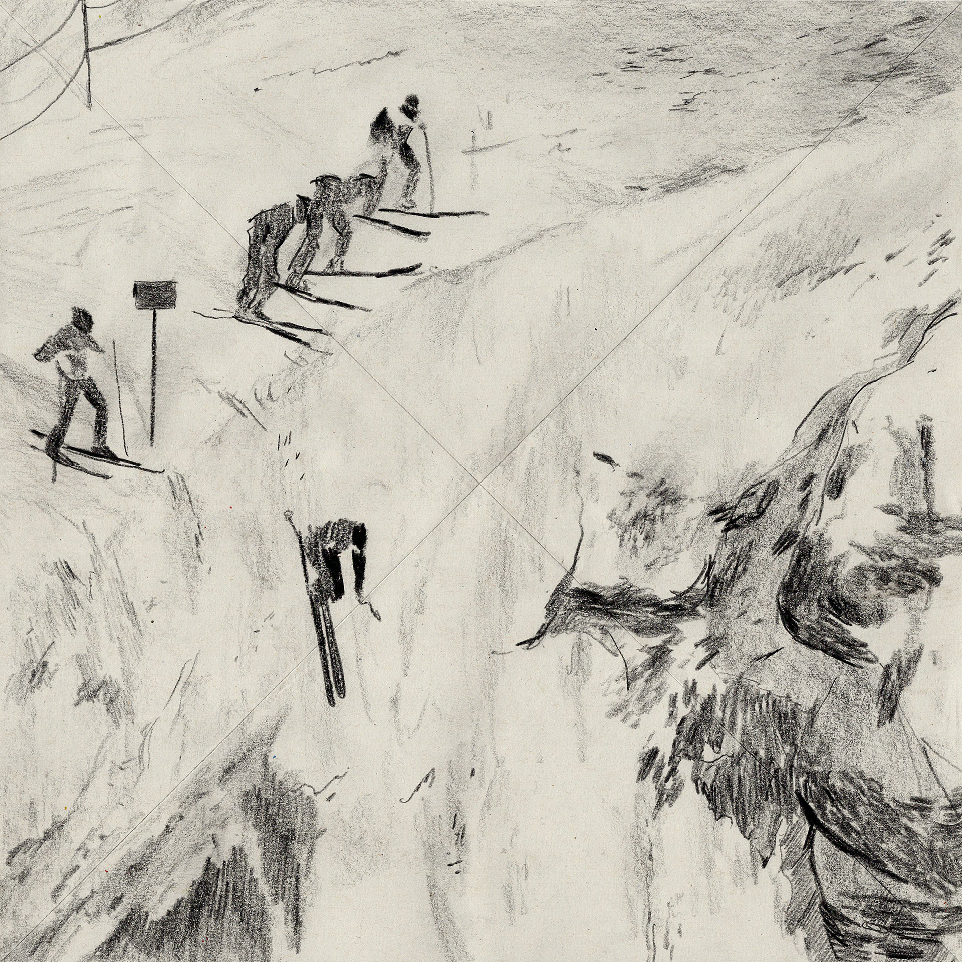 original drawing EP cover art for BLISTERS - Cracking Down