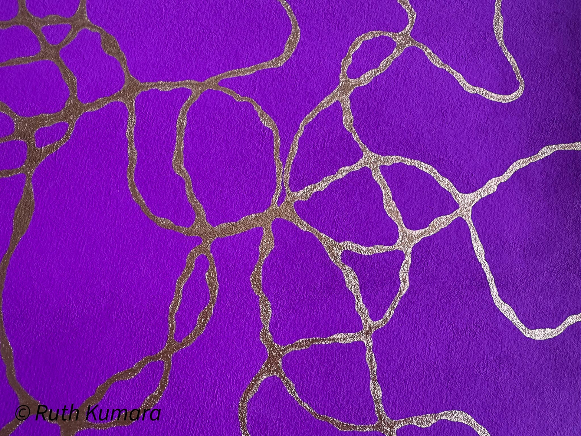 Macro fotografie van het mixed media werk "Transmuting connections" als NFT