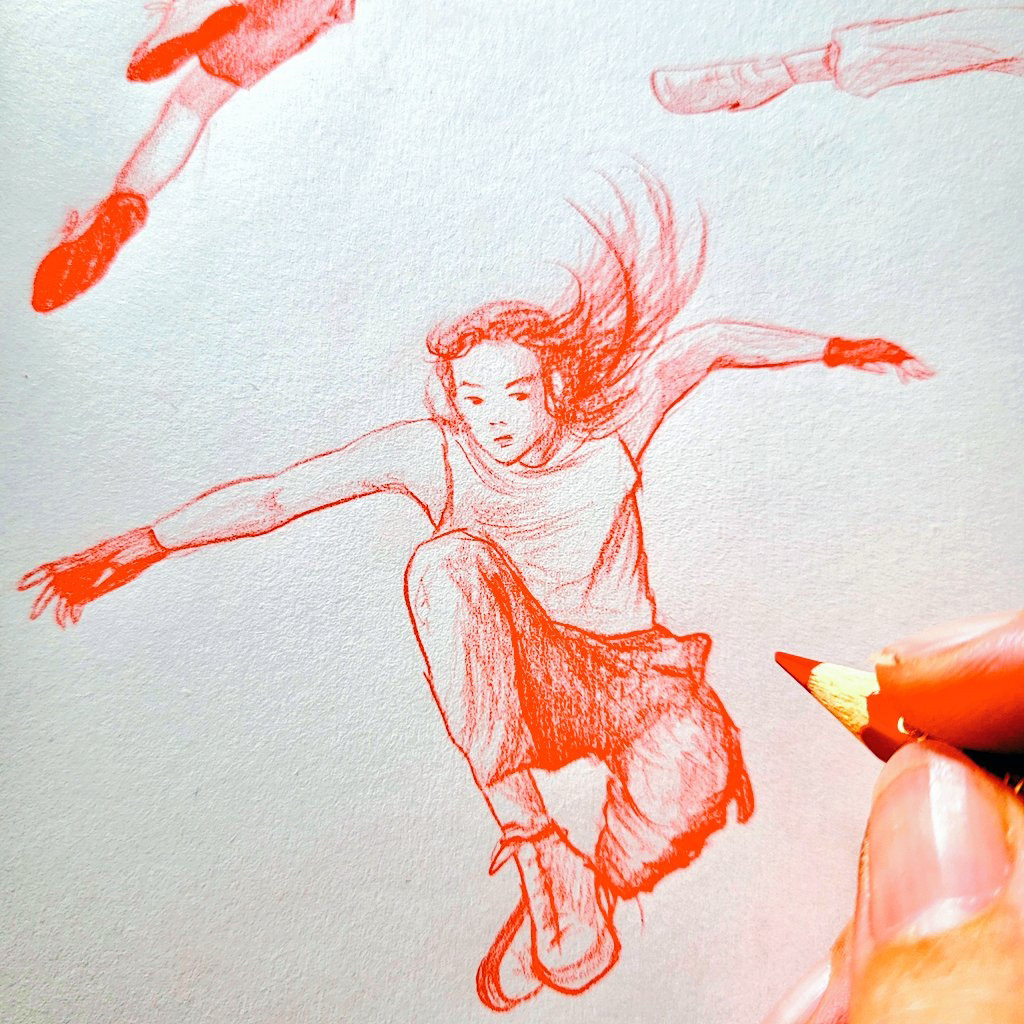 Thumbnail study of action pose
