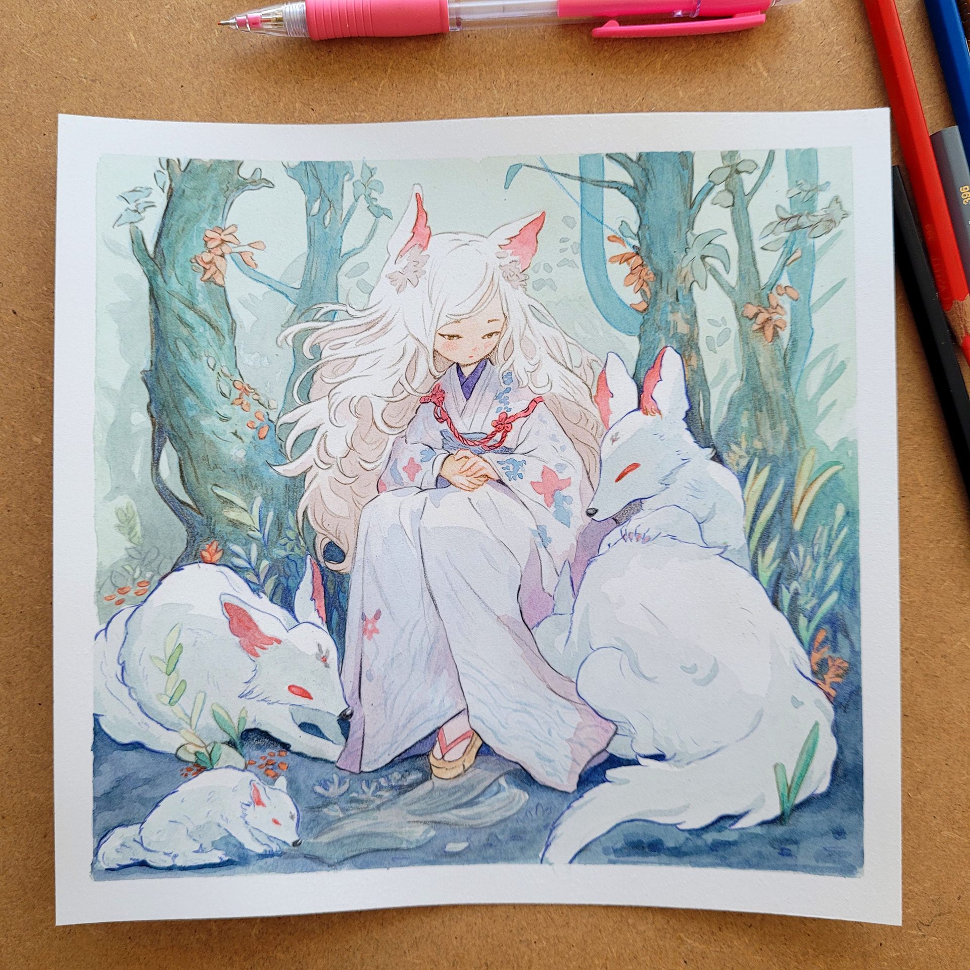 Original watercolor almost finished