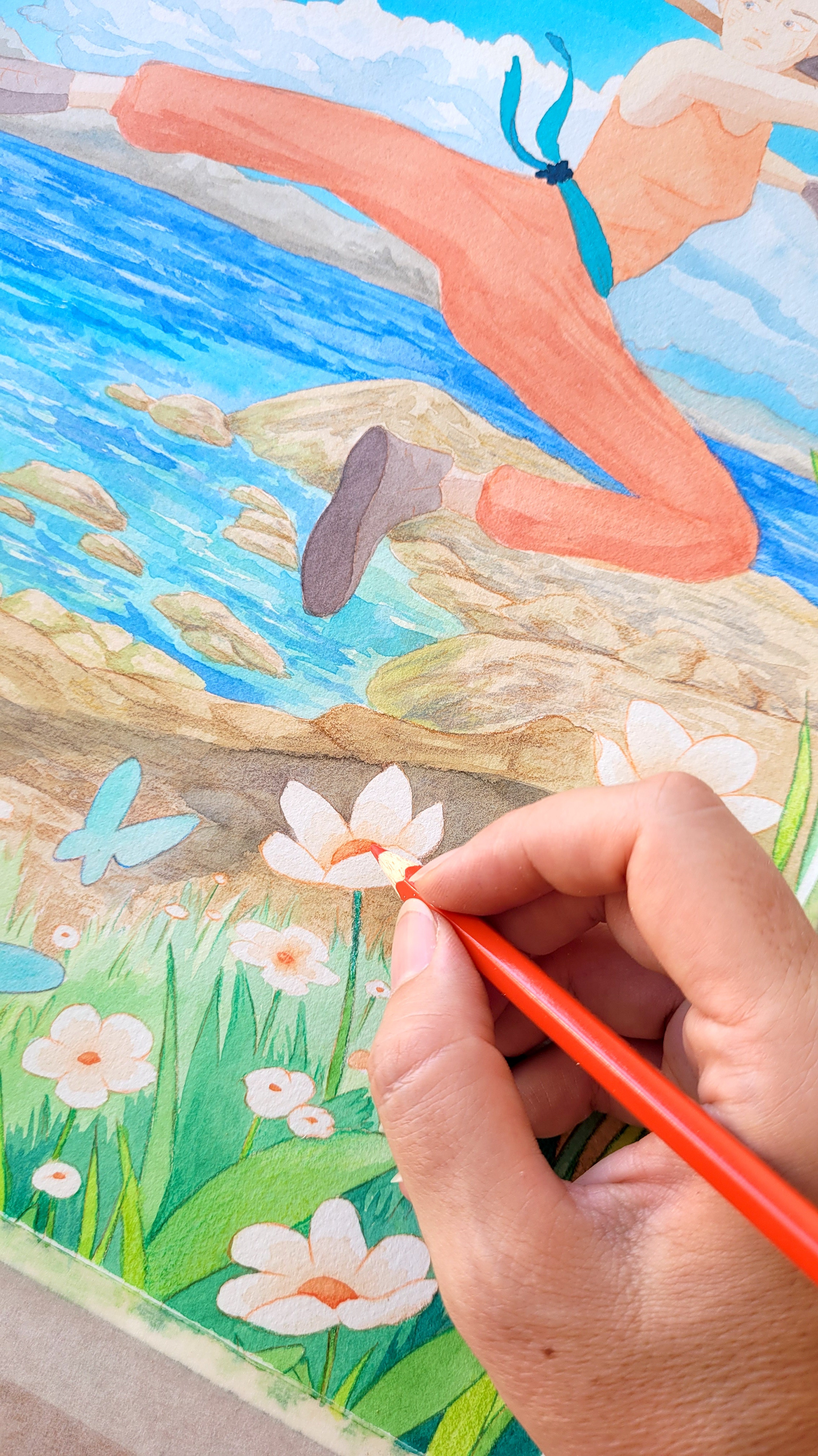 adding color pencils