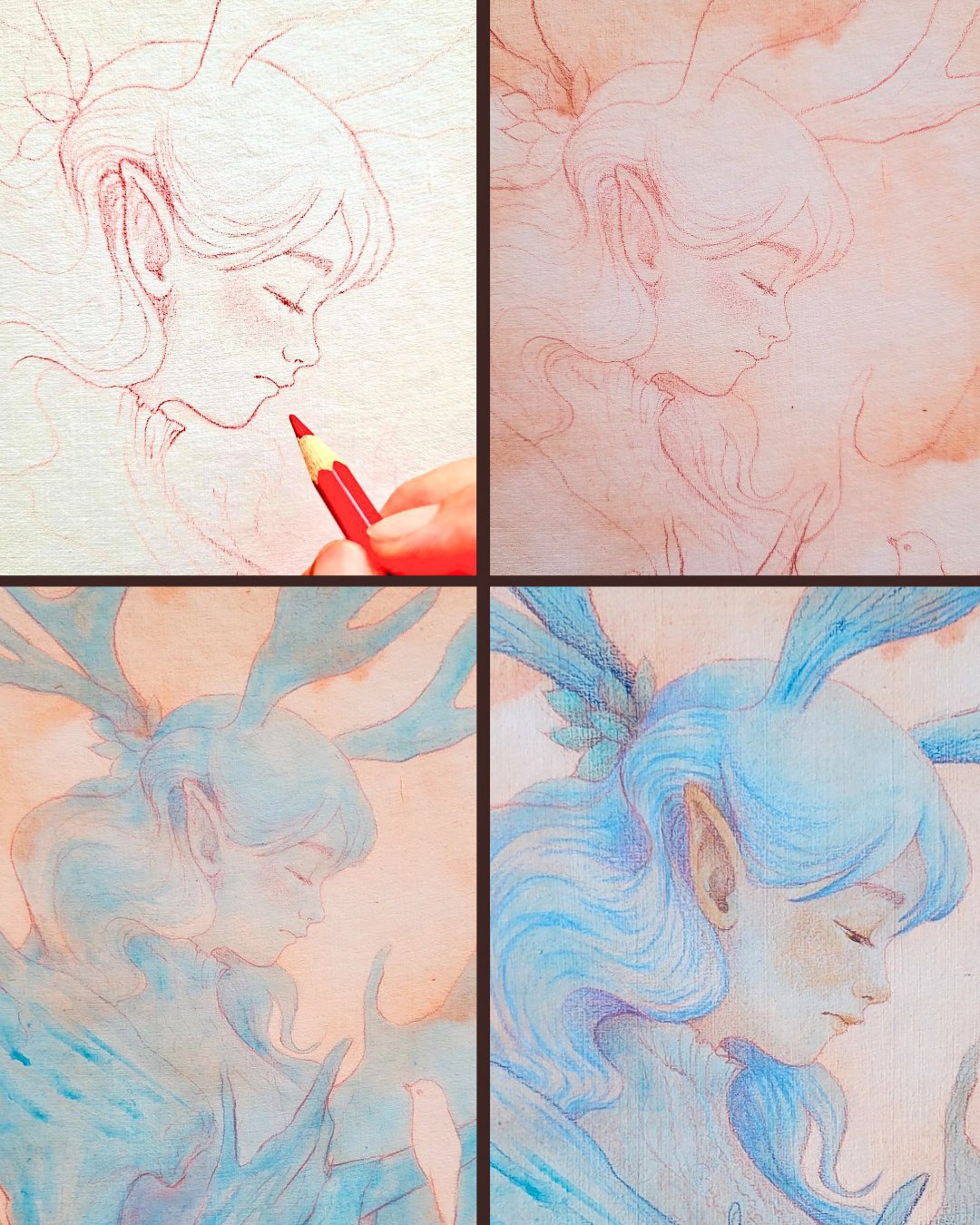 Explorations of the idea in watercolor on board