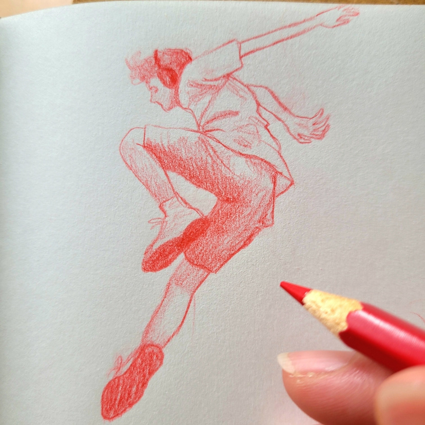 Thumbnail study of action pose