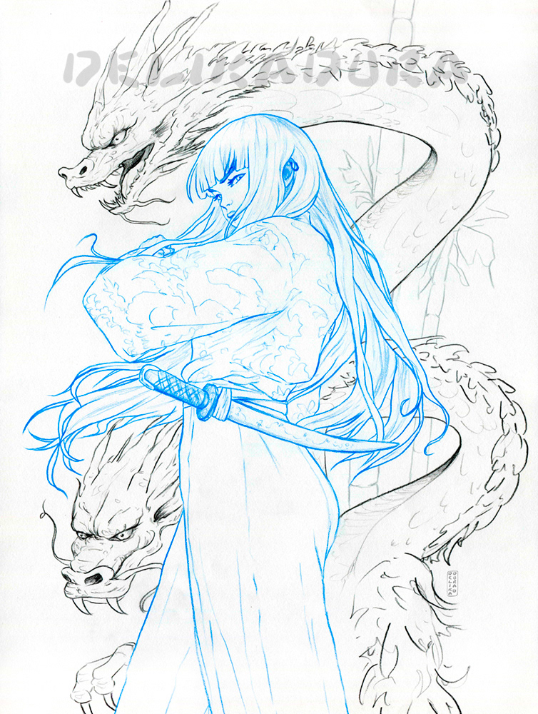Line Drawing 'Peaceful Warrior 1'