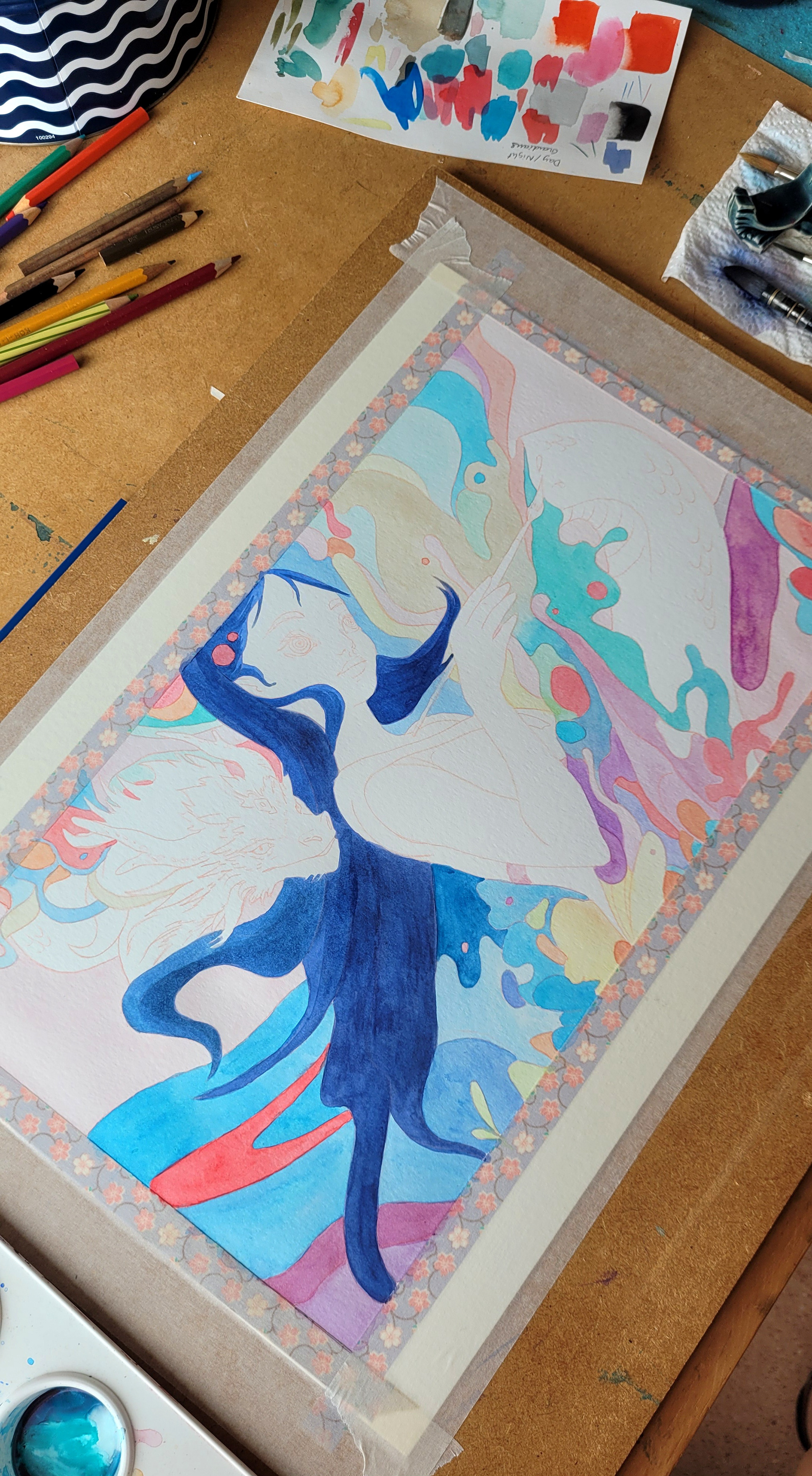 watercolor layers