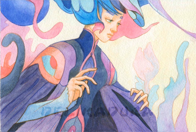 Watercolor sketch for a painting