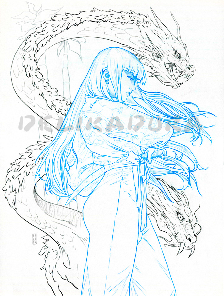Line Drawing 'Peaceful Warrior 3'