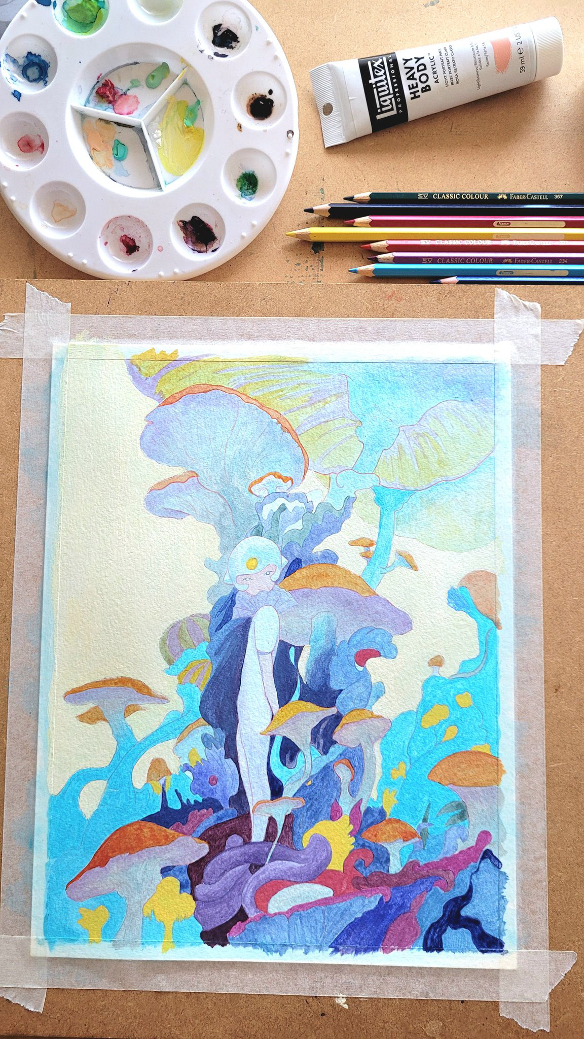 building up layers of acrylics