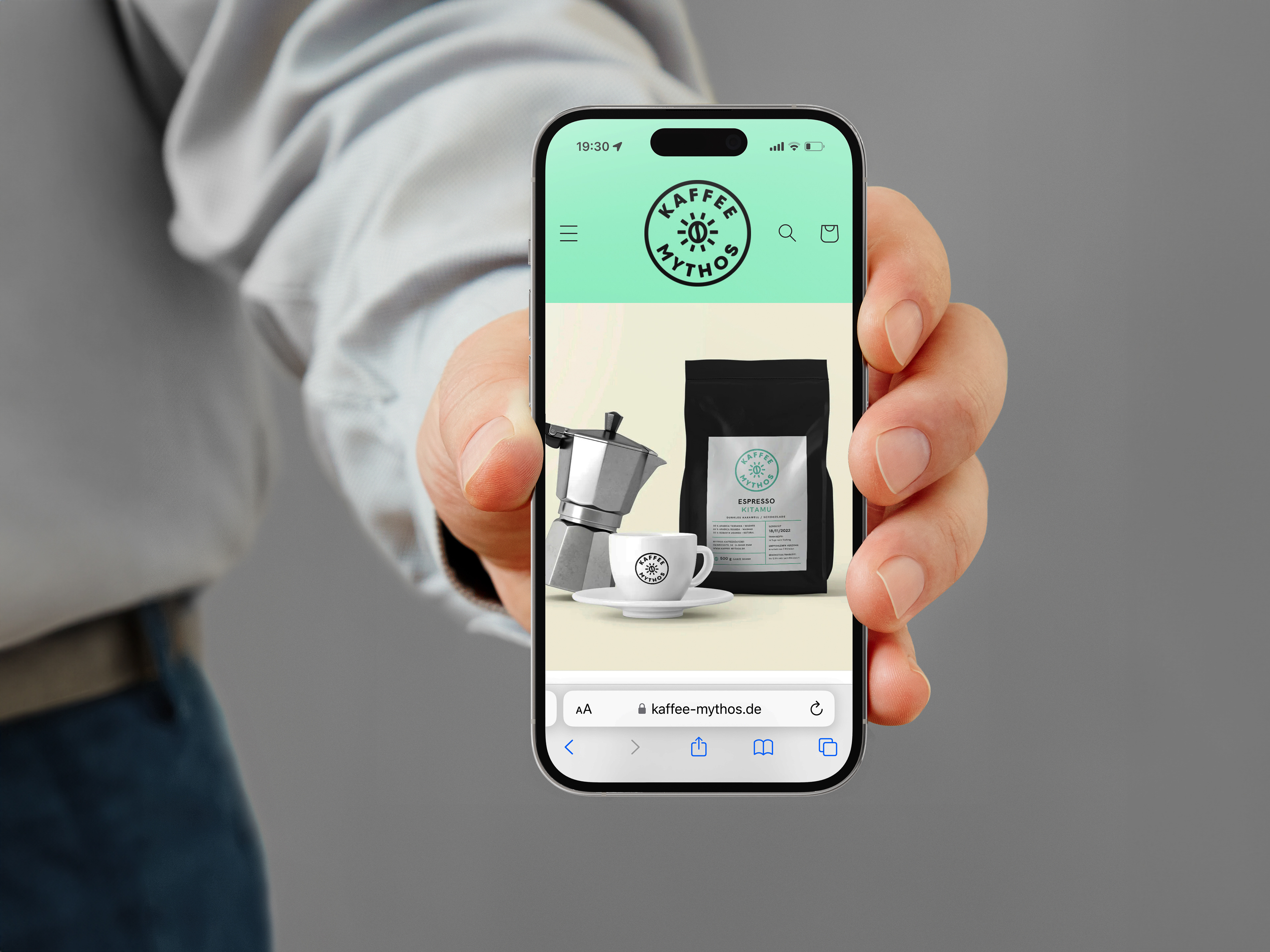 Kaffee Mythos Onlineshop Design