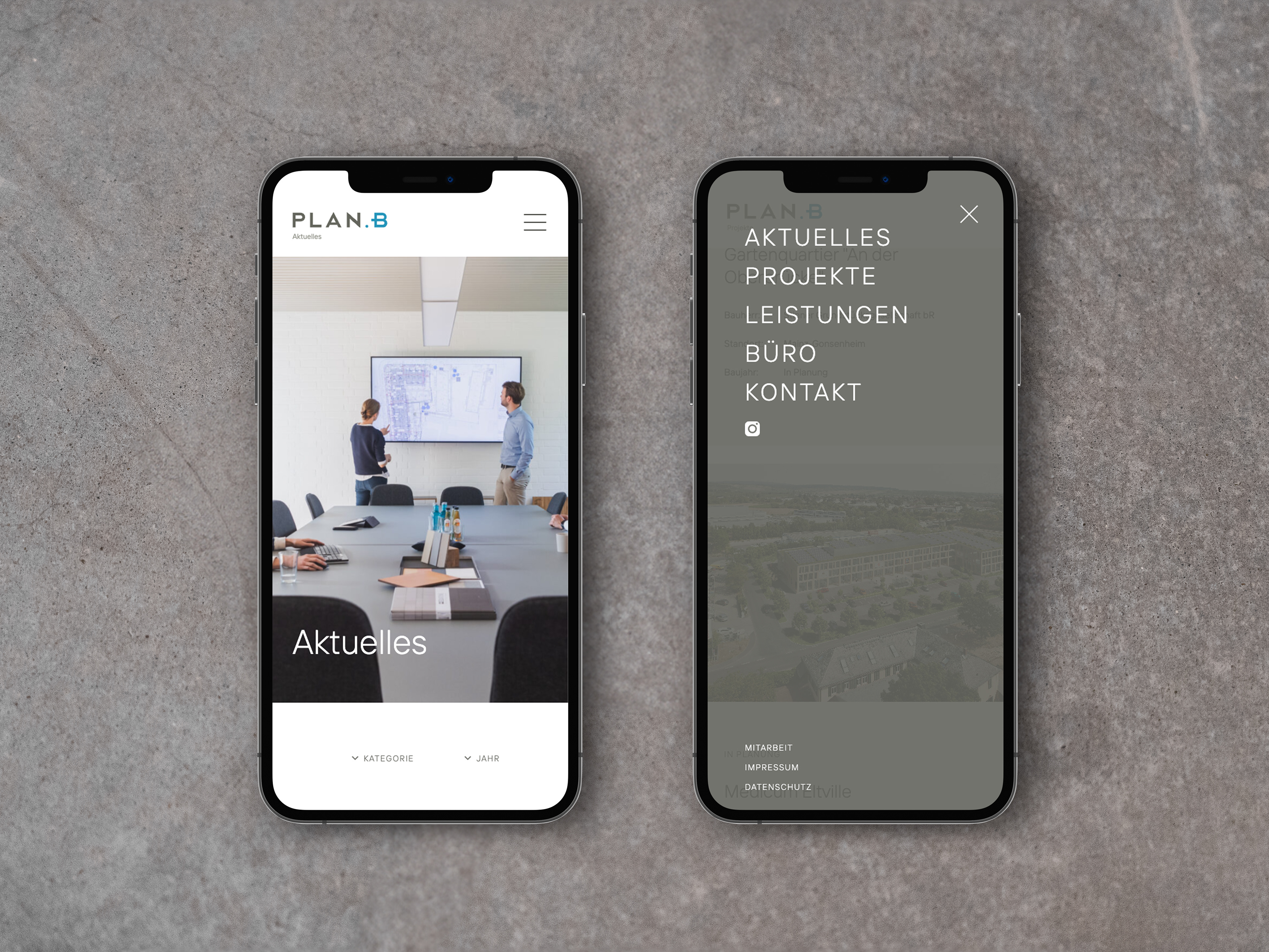 PLAN B Architekten Website-Design