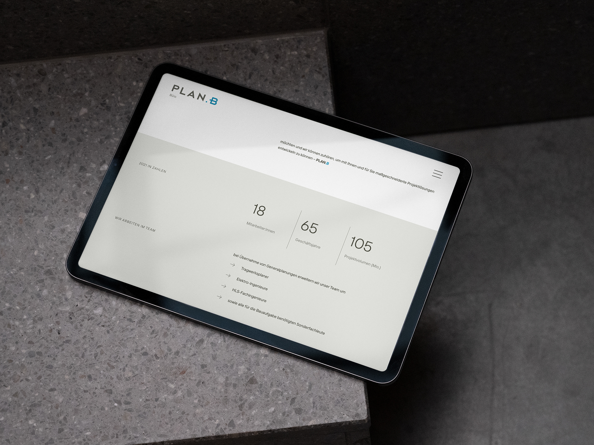 PLAN B Architekten Website-Design