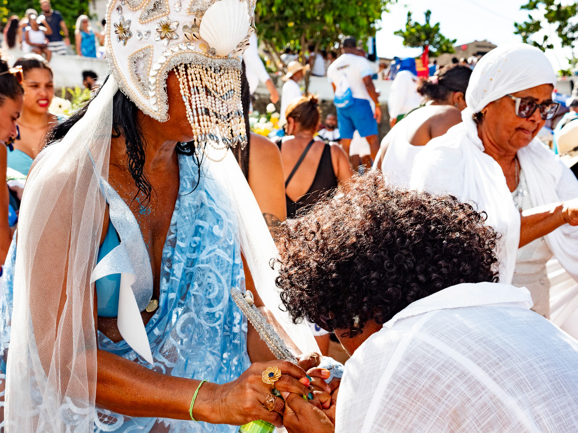 02.02.2025 Bahia de Salvador, Brazil. Celebration of Iemanja, she is strongly associated with the ocean and is one of the most beloved deities