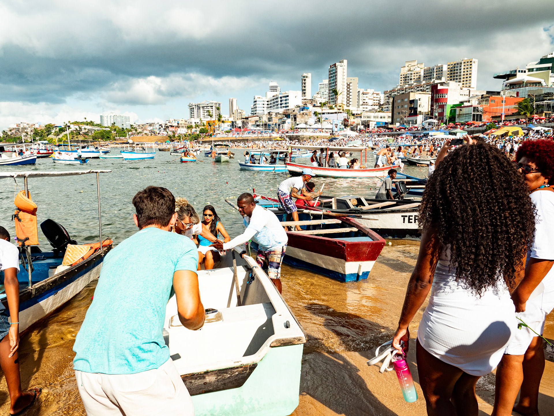 02.02.2025 Bahia de Salvador, Brazil. Celebration of Iemanja, she is strongly associated with the ocean and is one of the most beloved deities