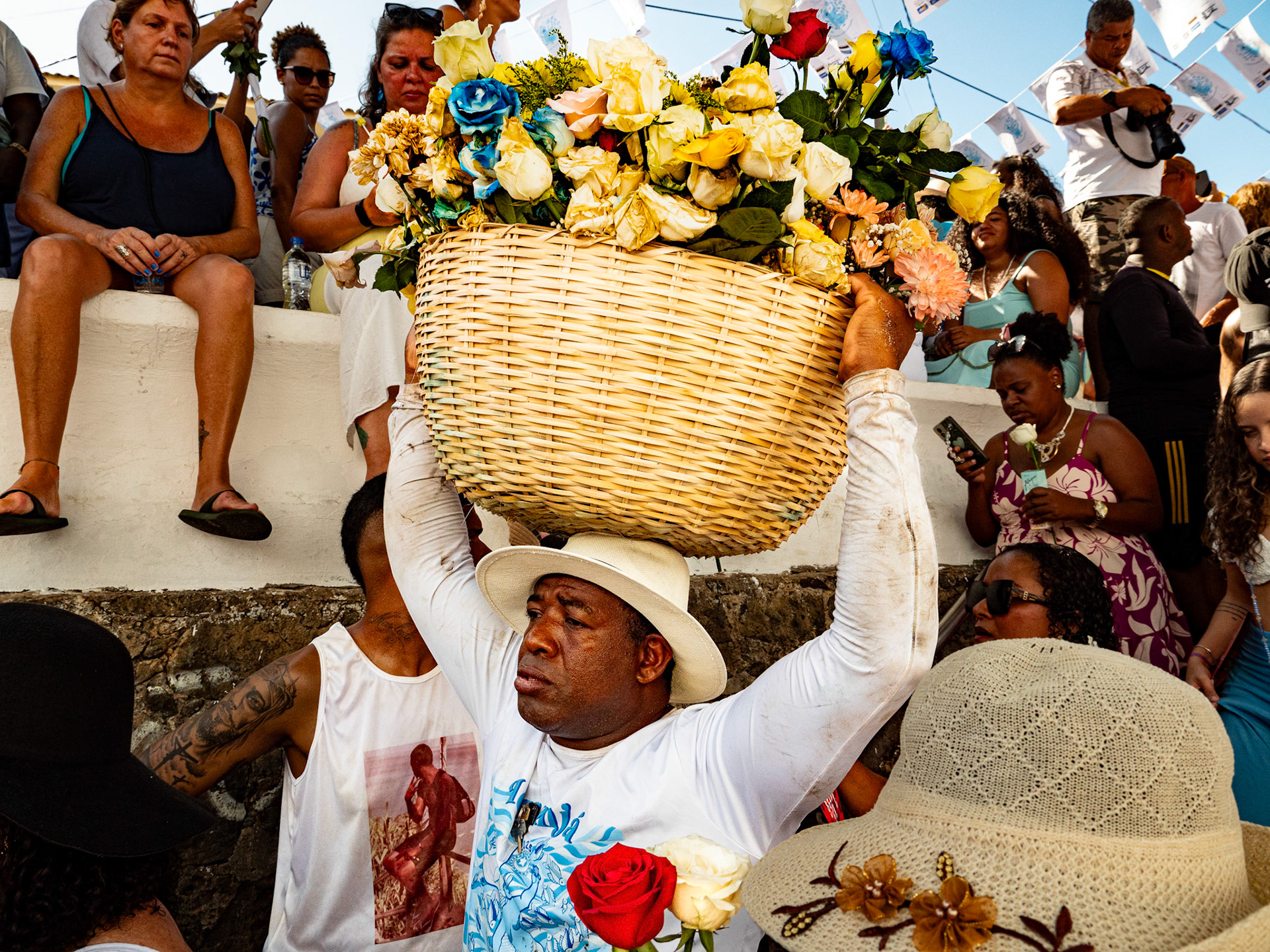 02.02.2025 Bahia de Salvador, Brazil. Celebration of Iemanja, she is strongly associated with the ocean and is one of the most beloved deities