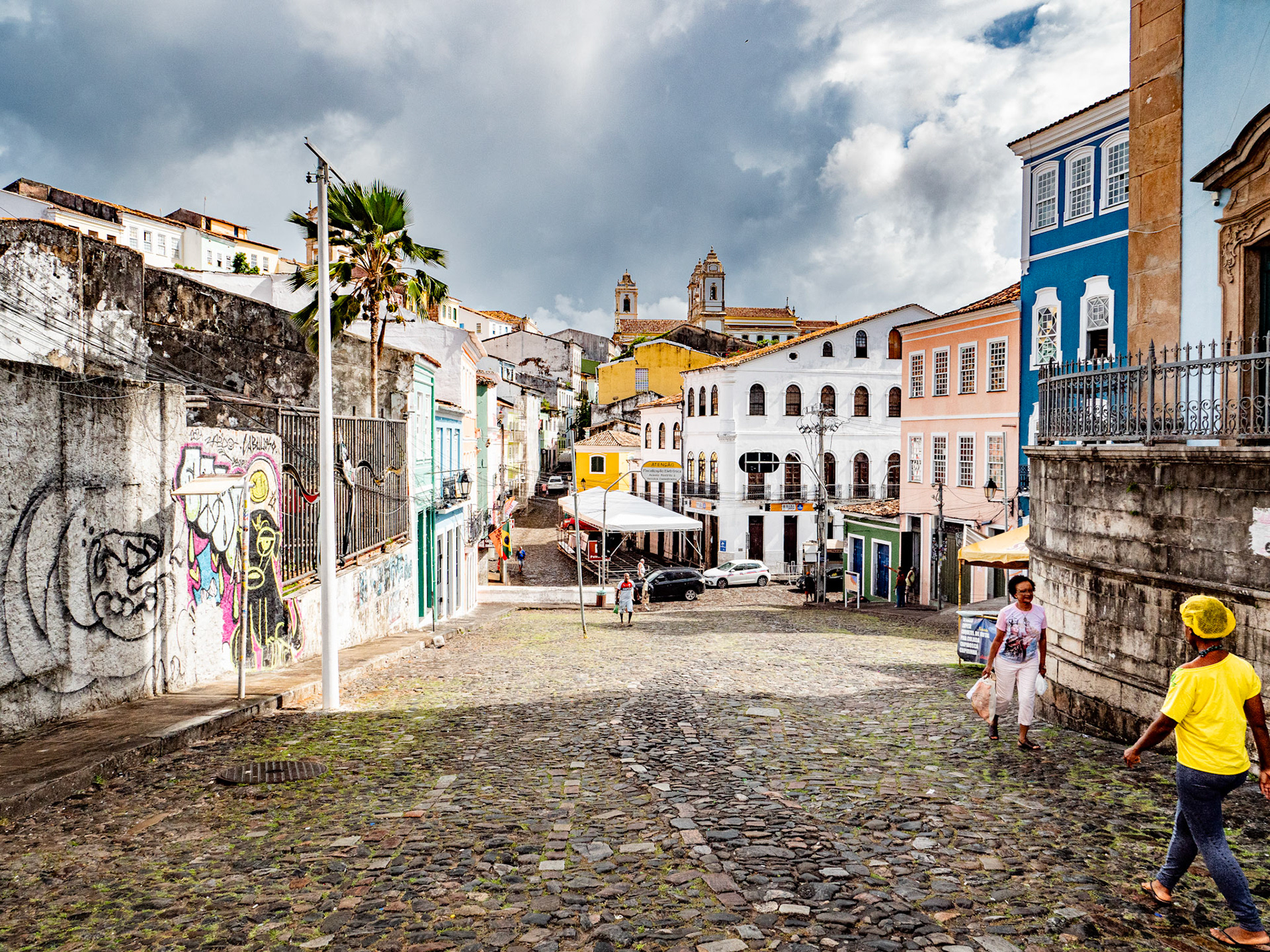 03.02.2025 Salvador de Bahia in Brazil. The square and street Ladeira do Pelourinho in Salvador