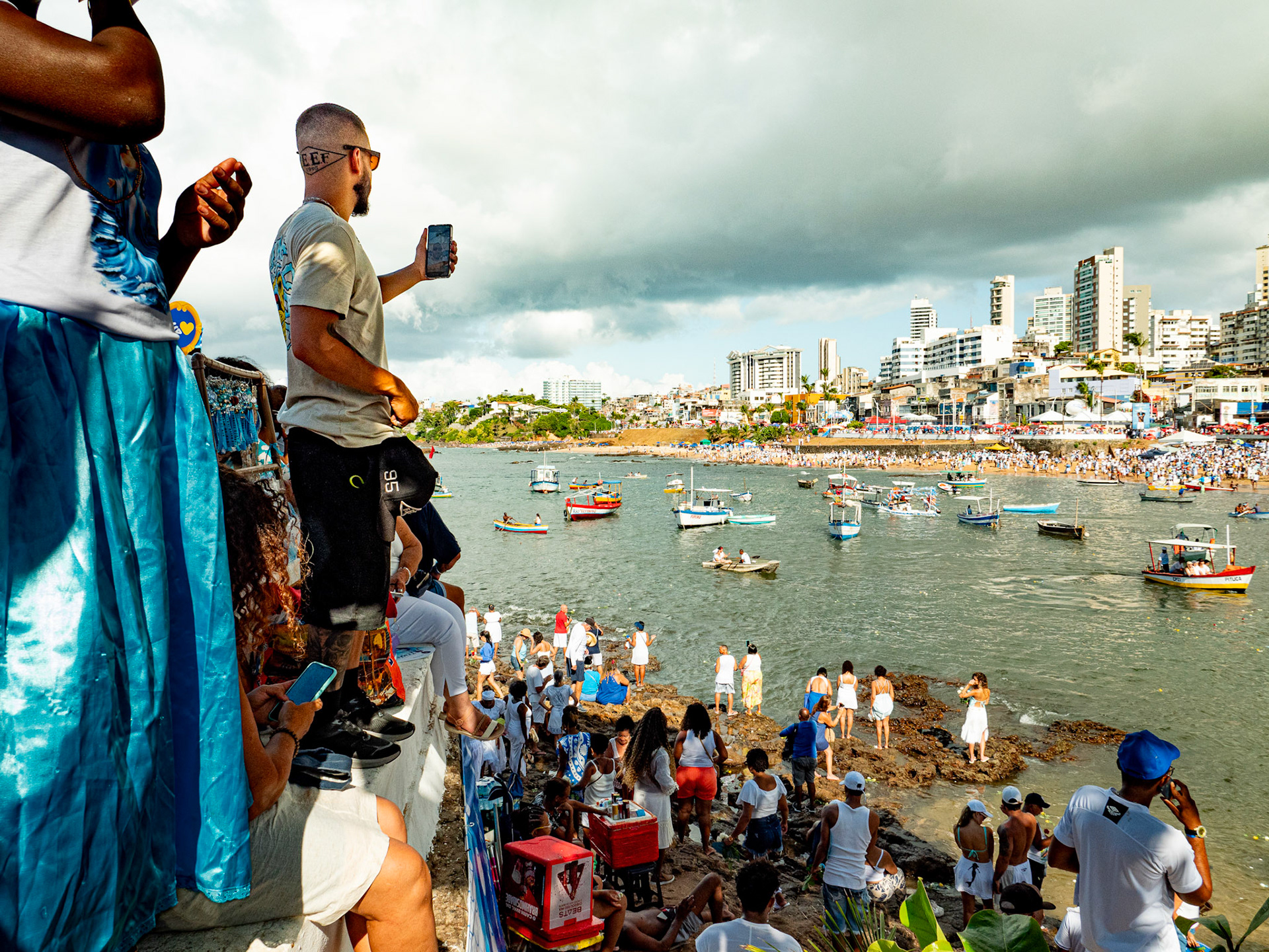 02.02.2025 Bahia de Salvador, Brazil. Celebration of Iemanja, she is strongly associated with the ocean and is one of the most beloved deities