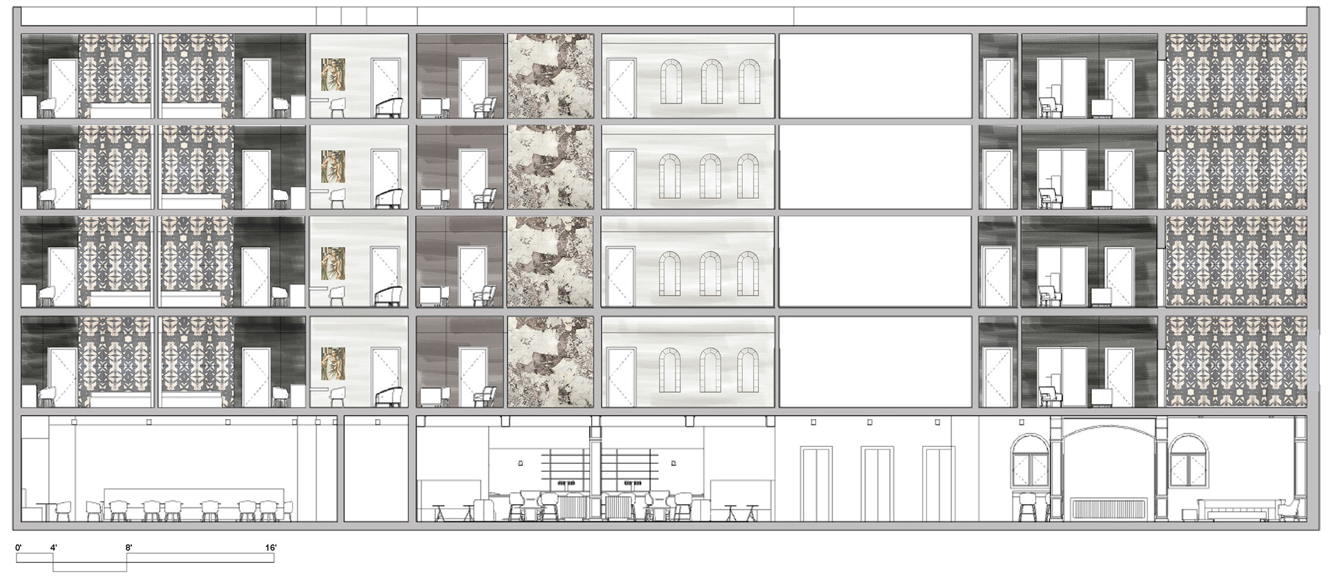 Longitudinal Section B-B