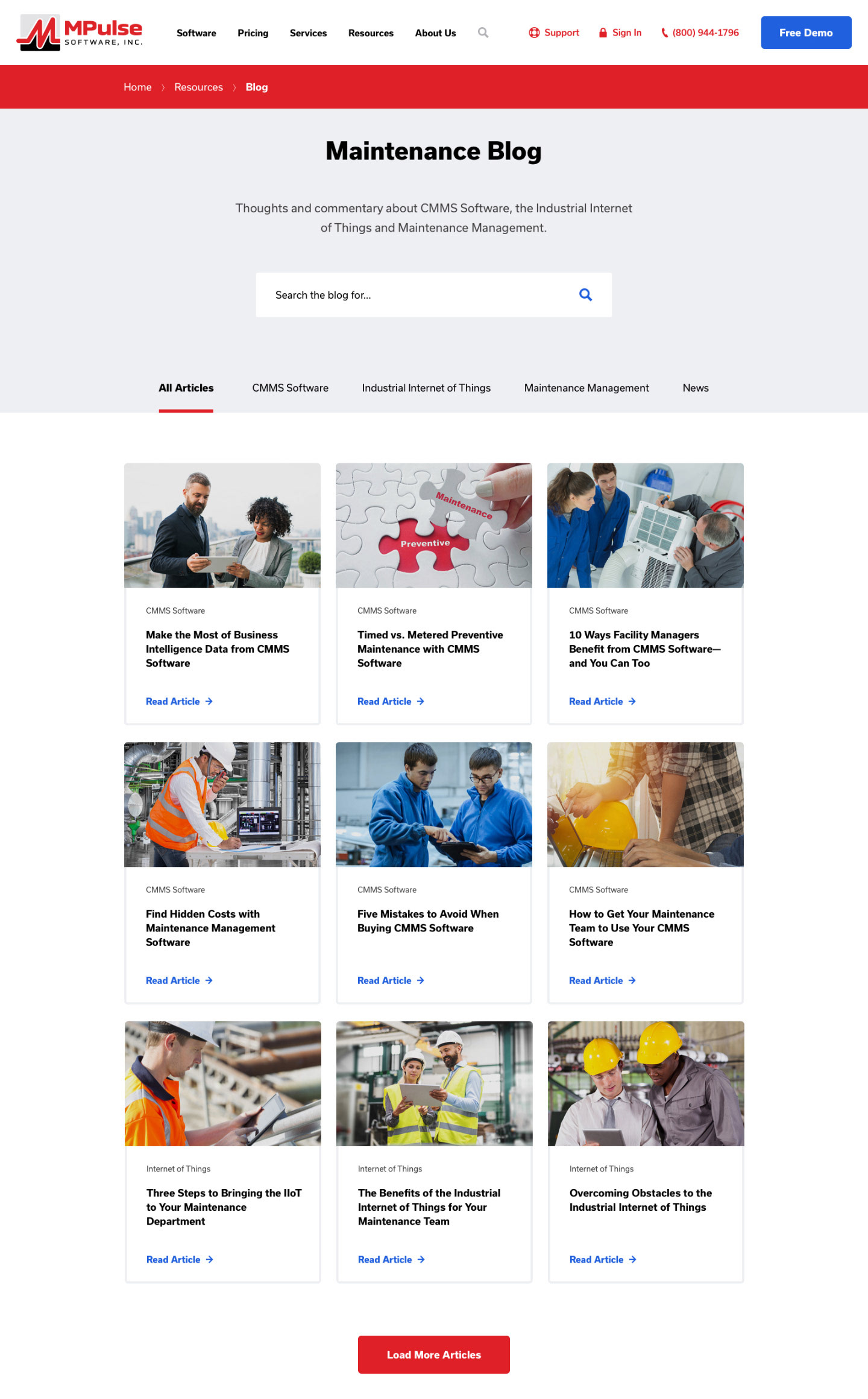 MPulse Software — Mockup — Maintenance Blog Page