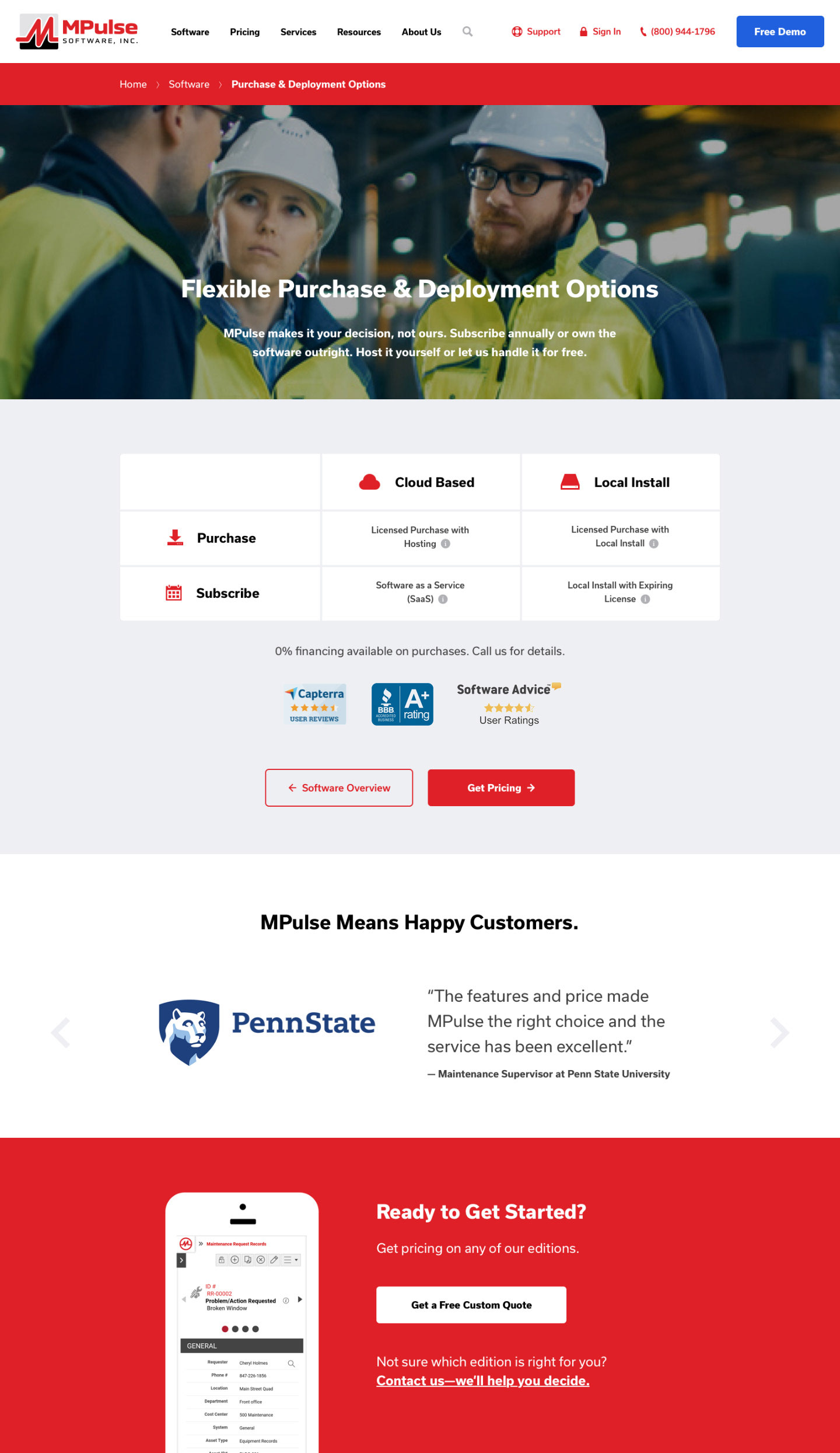 MPulse Software — Mockup — Purchase & Deploy Page