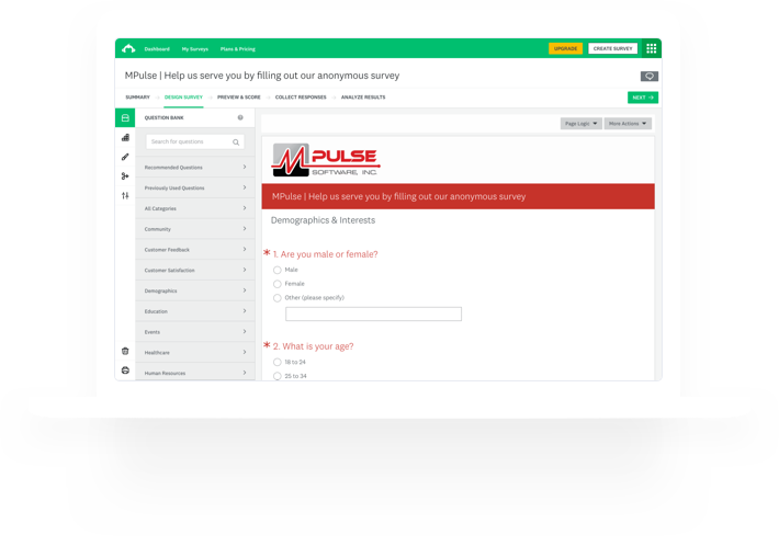 MPulse Software — User Survey