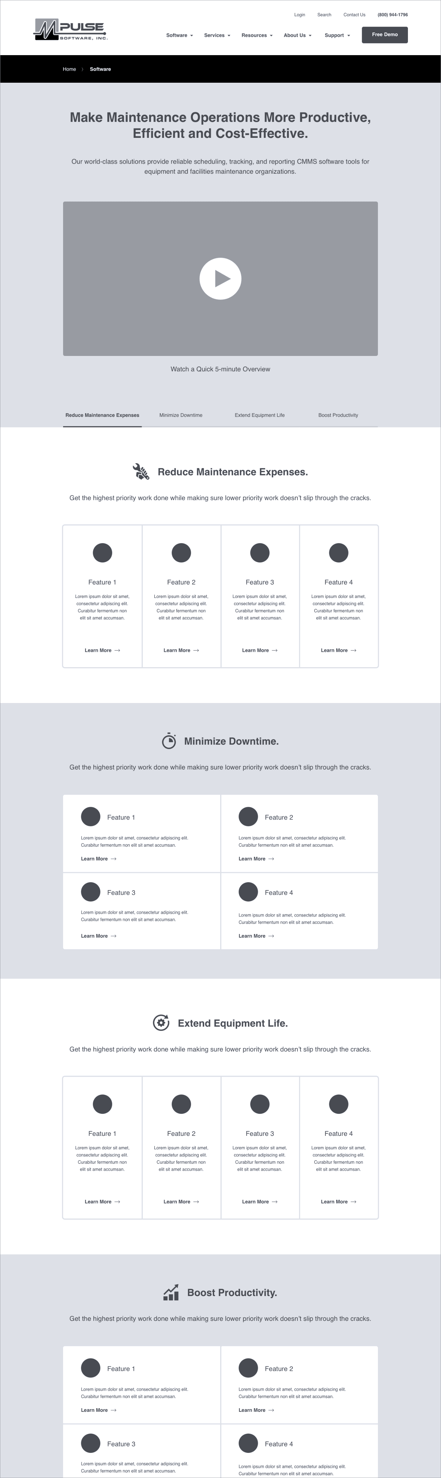 MPulse Software — Software Overview Wireframe