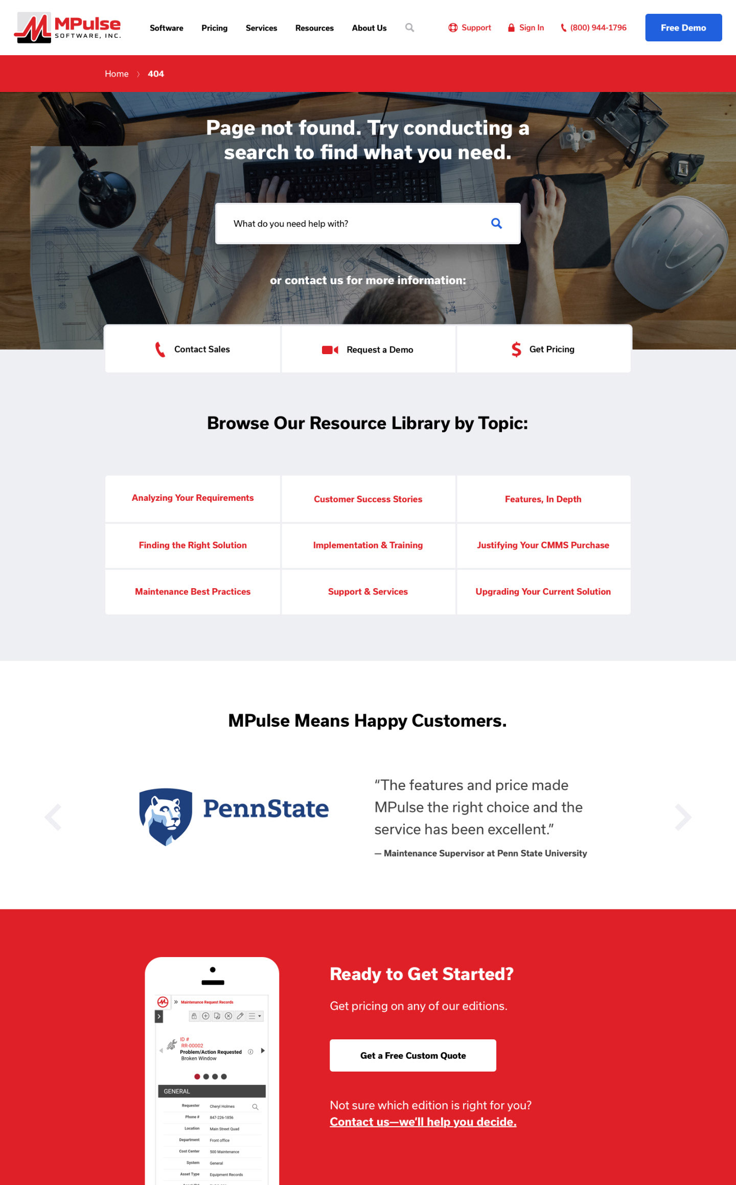 MPulse Software — Mockup — 404 Page