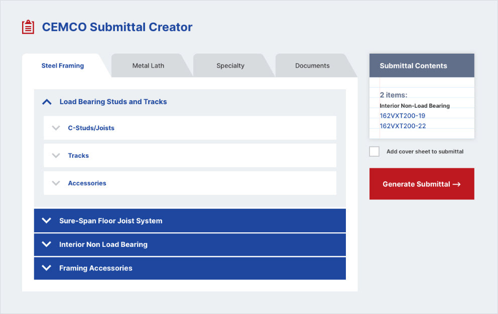 CEMCO — Submittal Creator — After