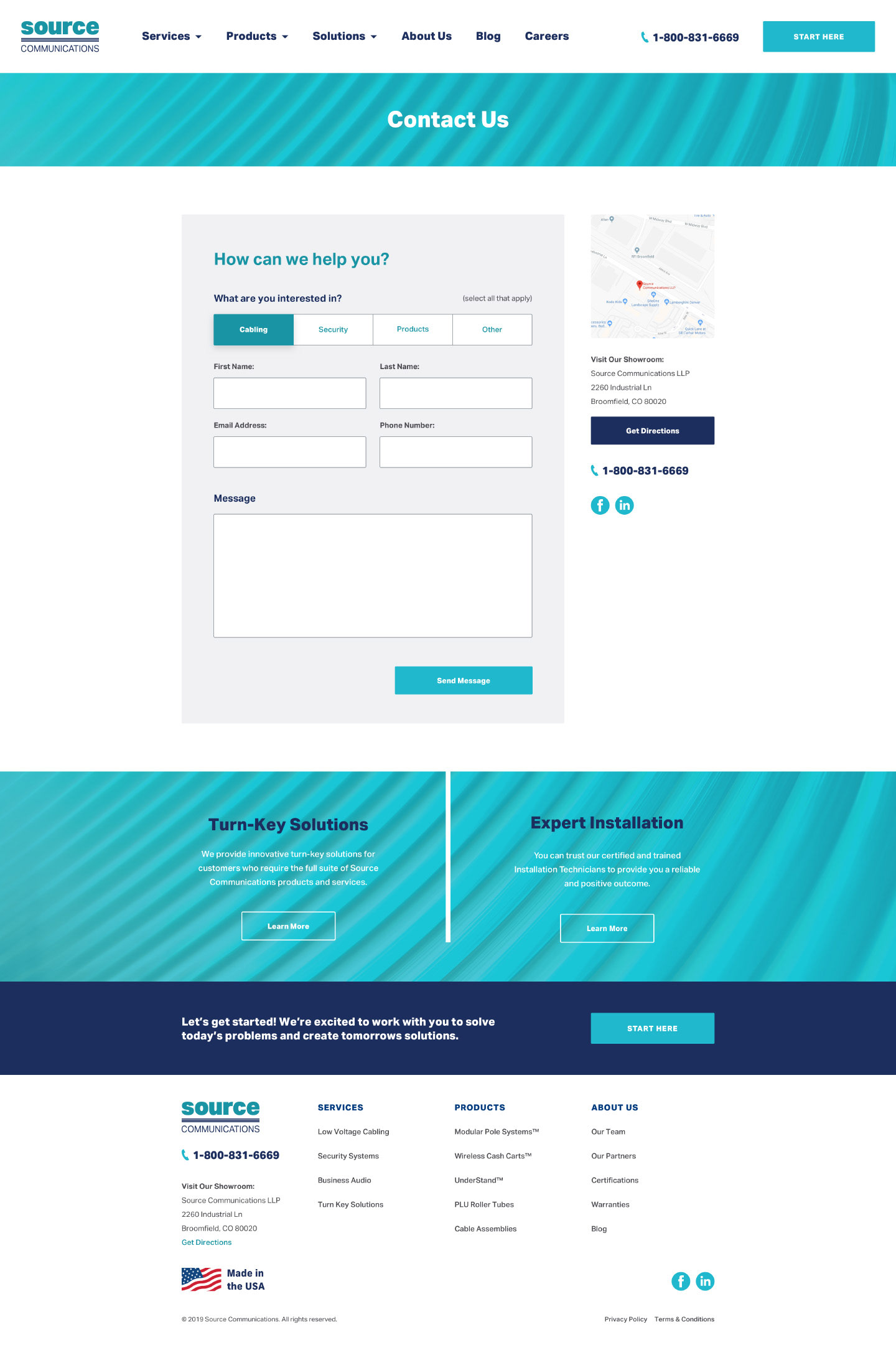 Source Communications — Mockups — Contact Us Page