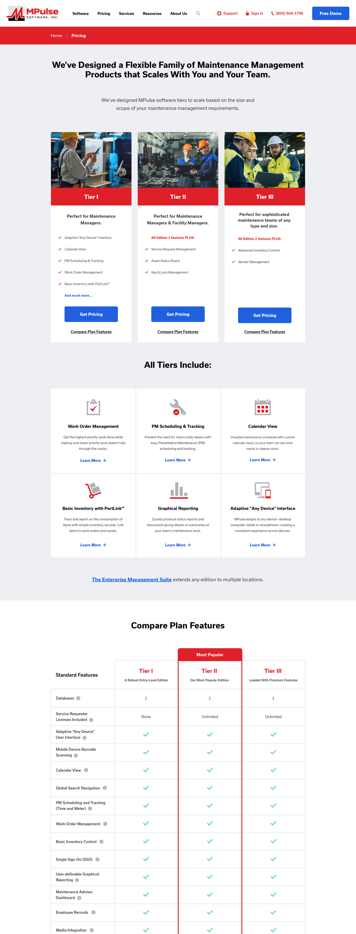 MPulse Software — Mockup — Pricing Page