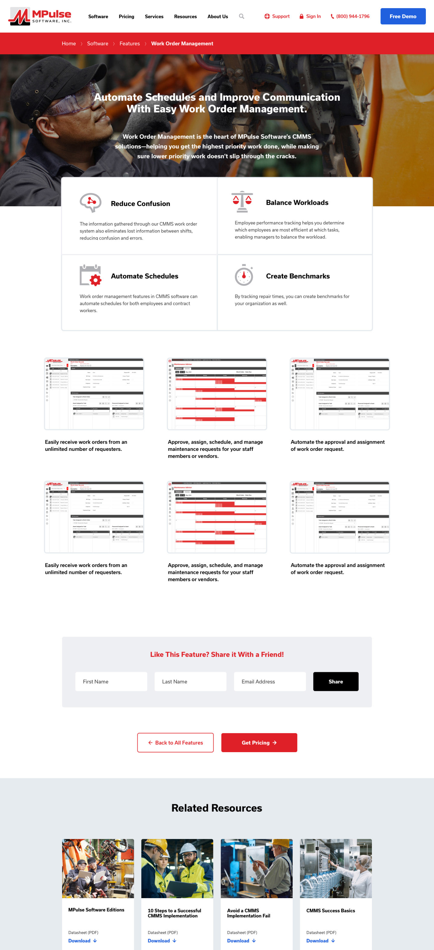 MPulse Software — Mockup — Feature Detail Page
