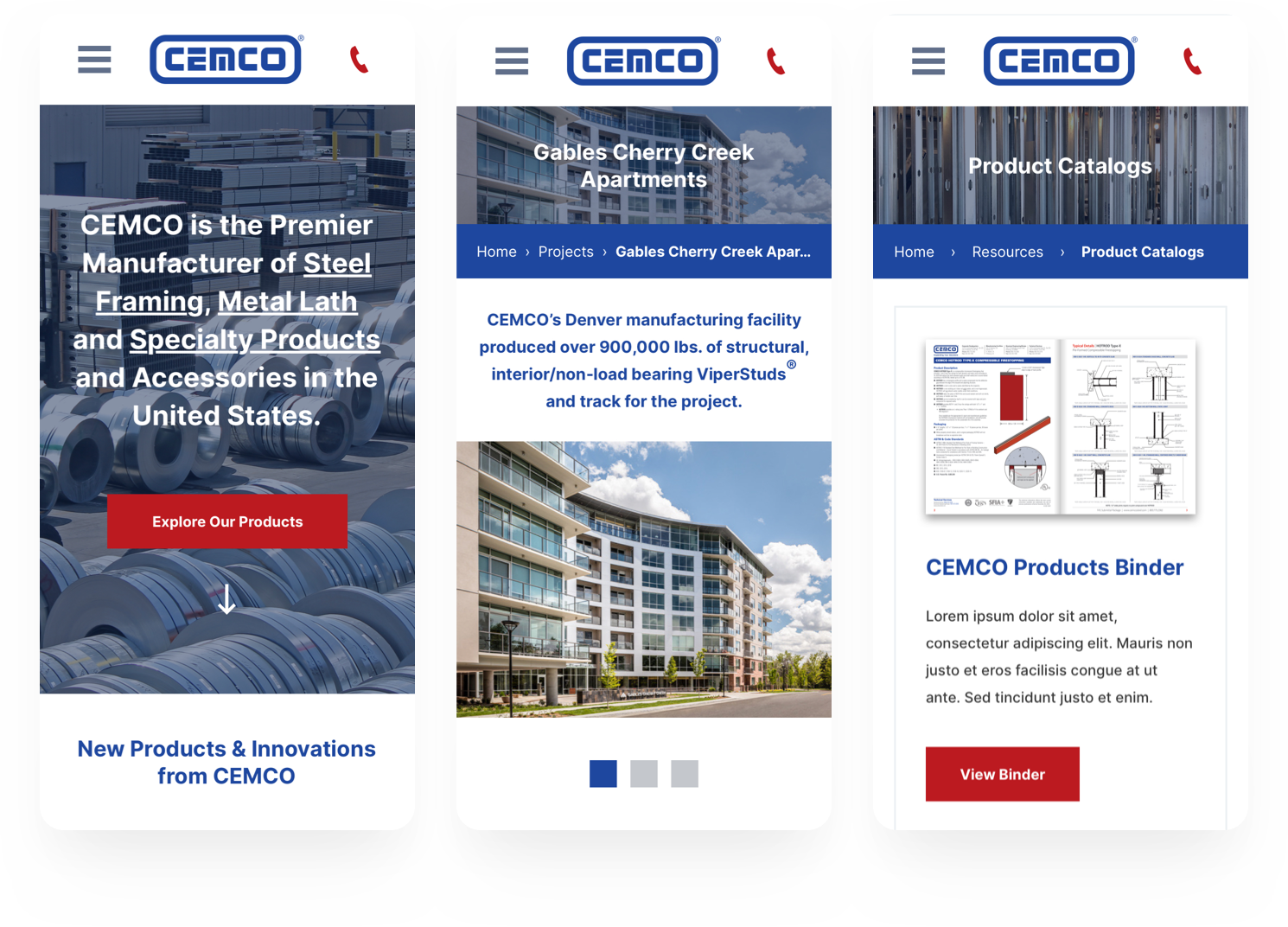CEMCO — Mobile Mockups