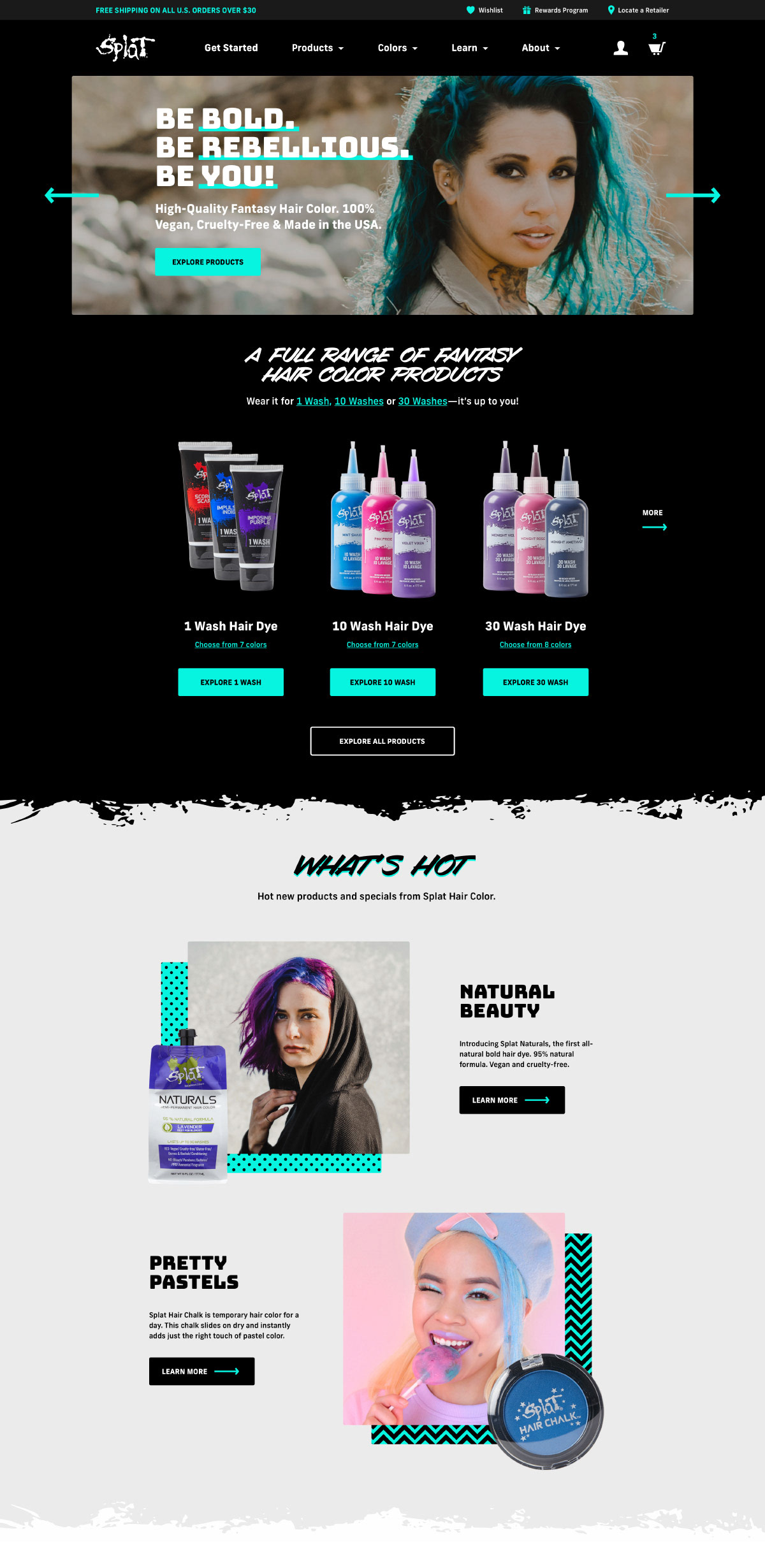 Splat Hair Color — Mockups — Home Page