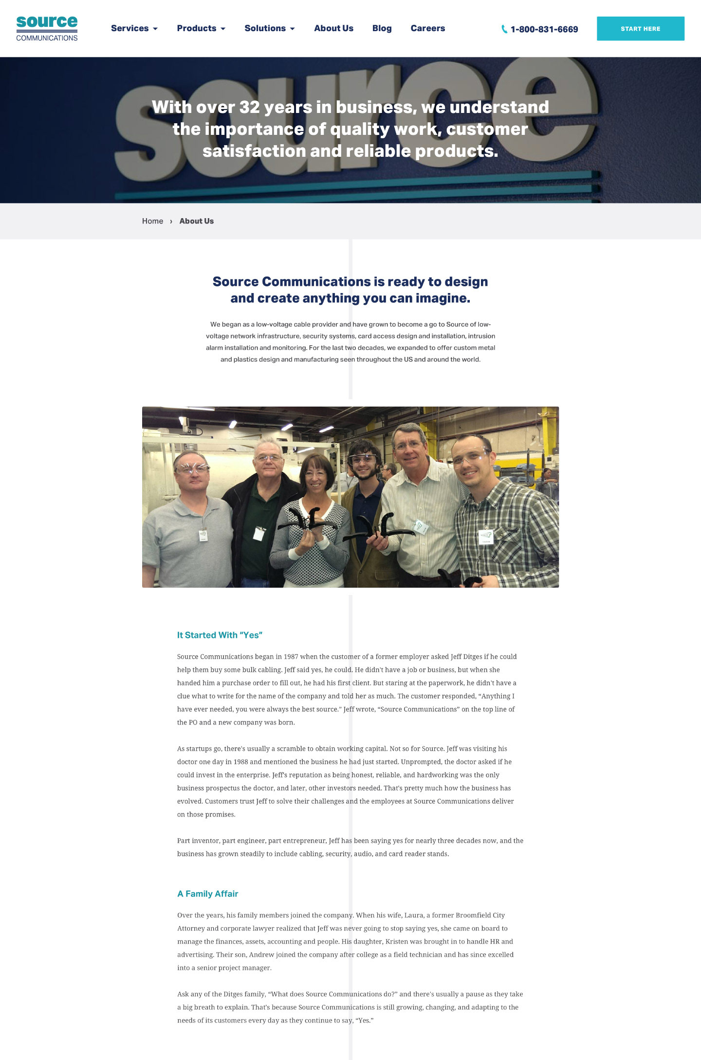 Source Communications — Mockups — About Us Page